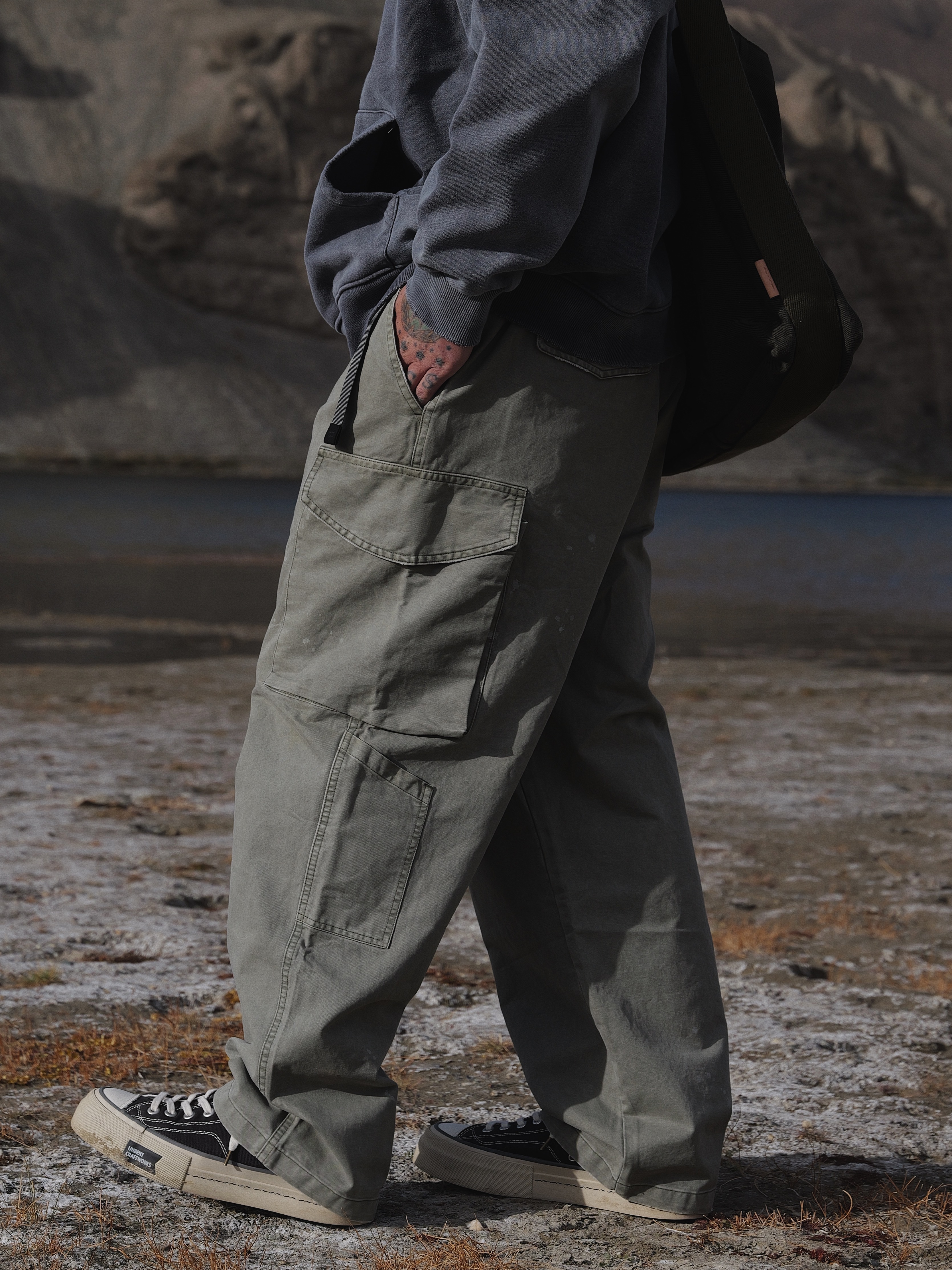 #預購 UNBENT 24AW 潑漆 多口袋 水洗 重磅 伐木工裝褲 2色