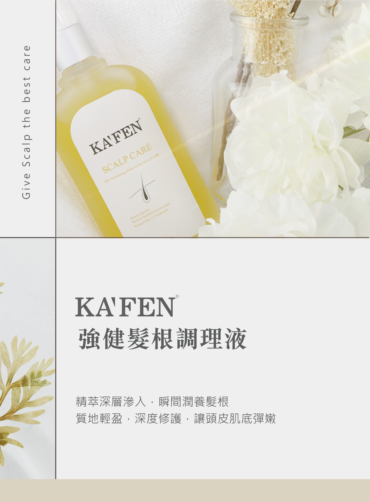【直播】KAFEN TW081909 甦活強健頭皮套裝 (黃水120ml*3 + 送頭皮精華液15ml*5)