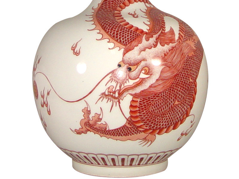 瑞龍呈祥｜典藏級粉彩天球瓶｜純手工長頸瓷瓶