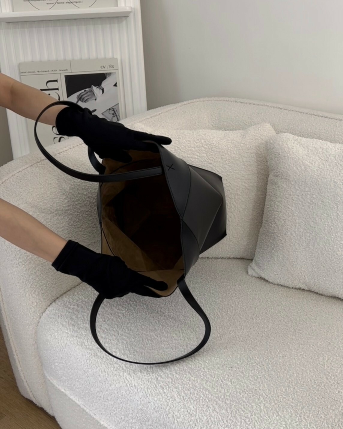 LOEWE｜PUZZLE FOLE 中號托特包 黑色