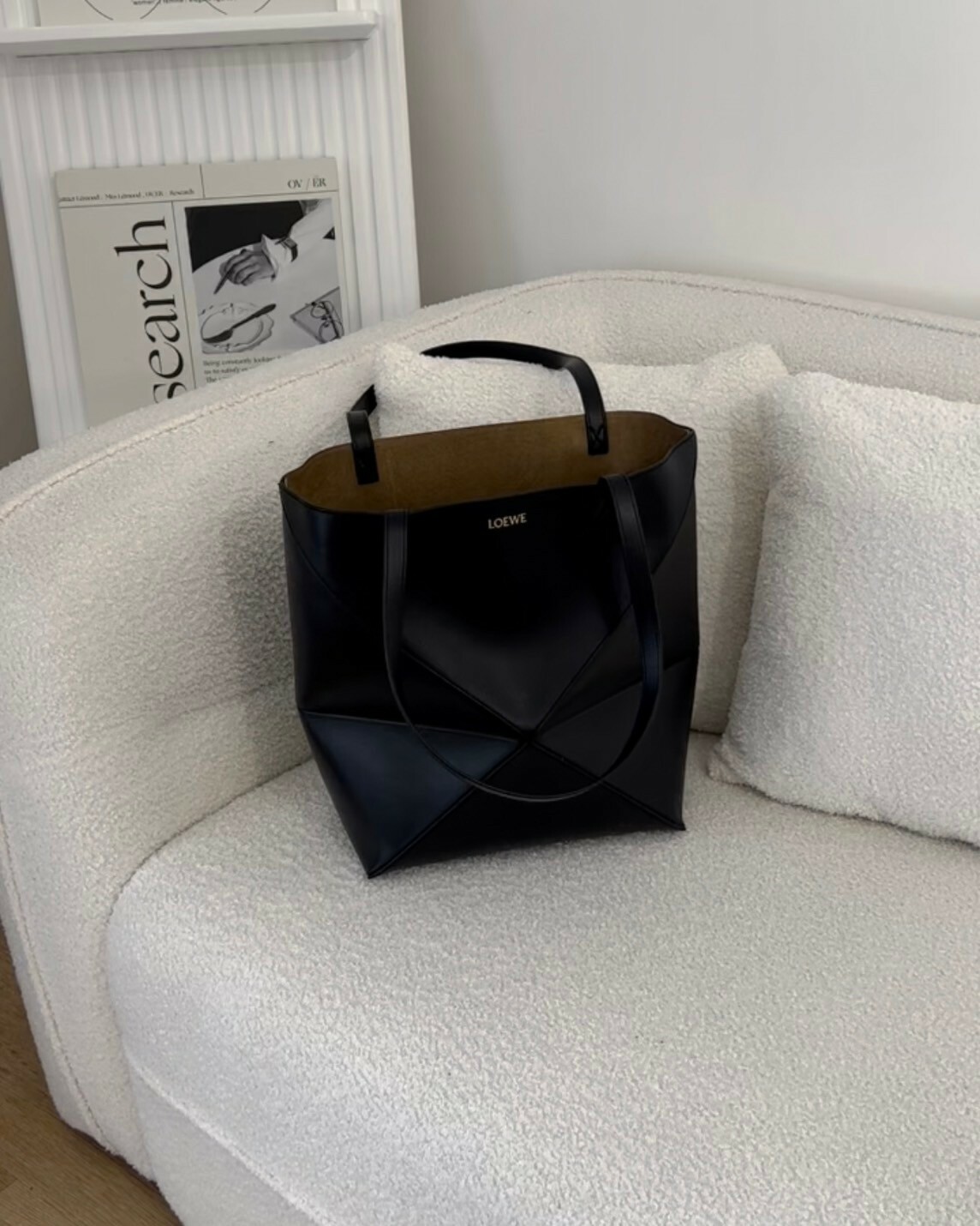 LOEWE｜PUZZLE FOLE 中號托特包 黑色