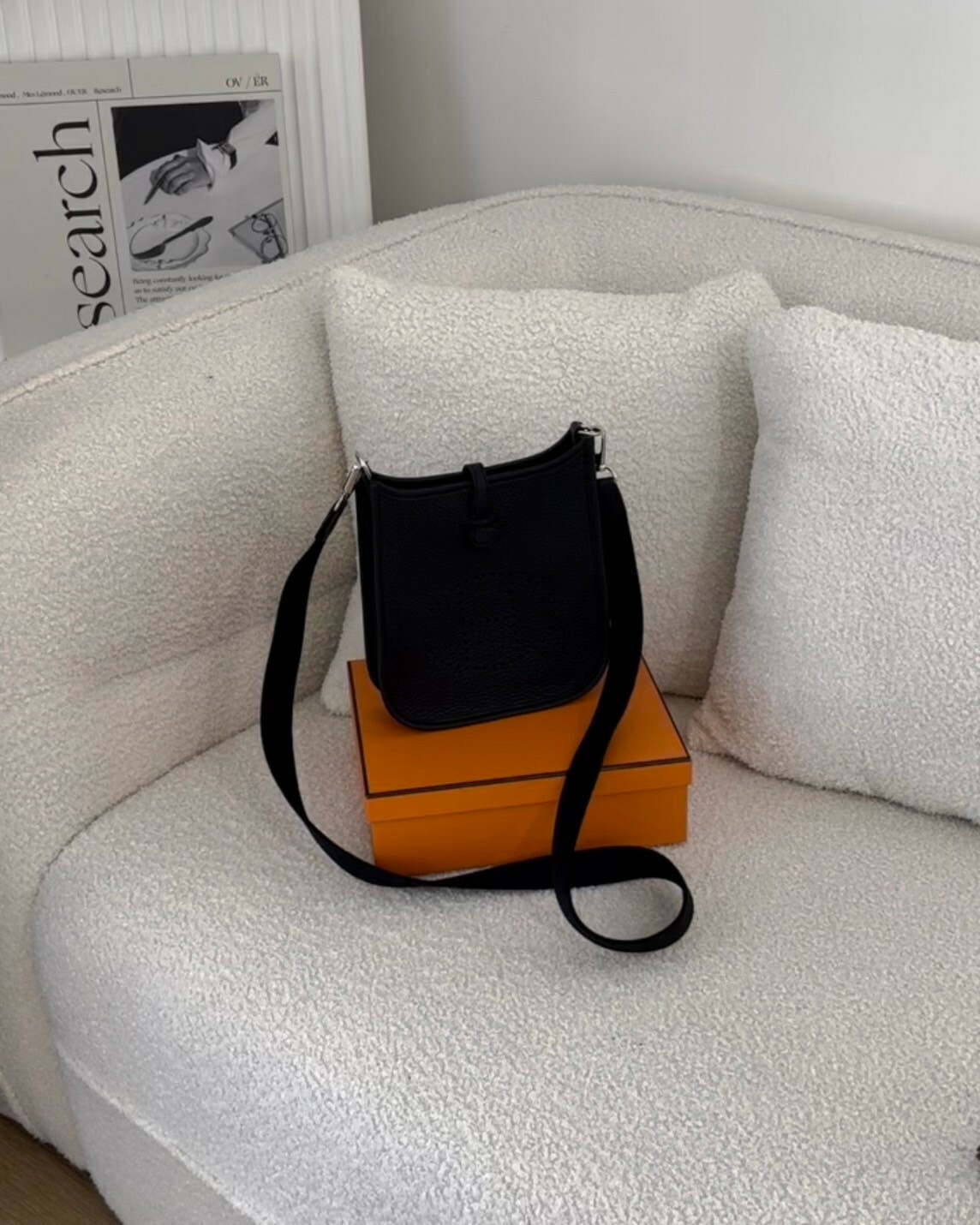 HERMES｜MINI EVELYNE 黑色銀釦