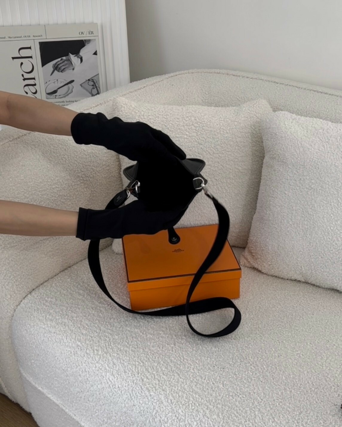 HERMES｜MINI EVELYNE 黑色銀釦