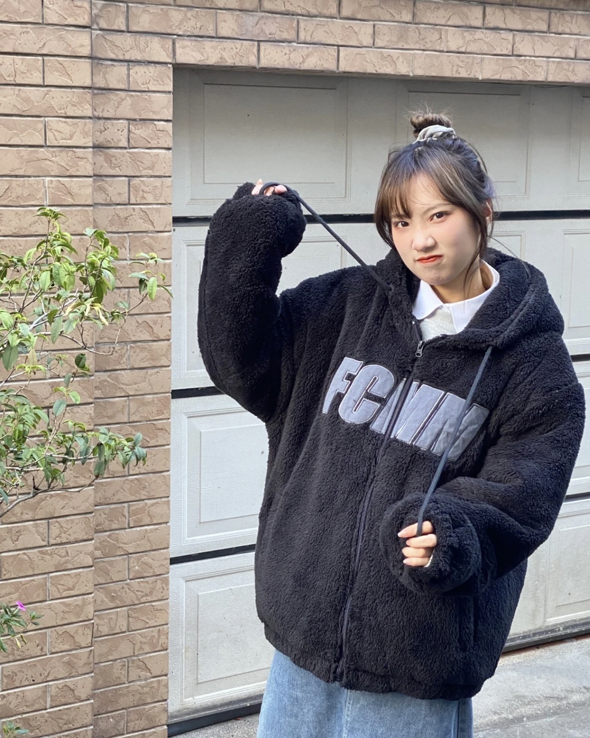 【現貨】Fcmm 韓國限定 胸口大字 仿羊毛 毛絨 保暖 外套 四色