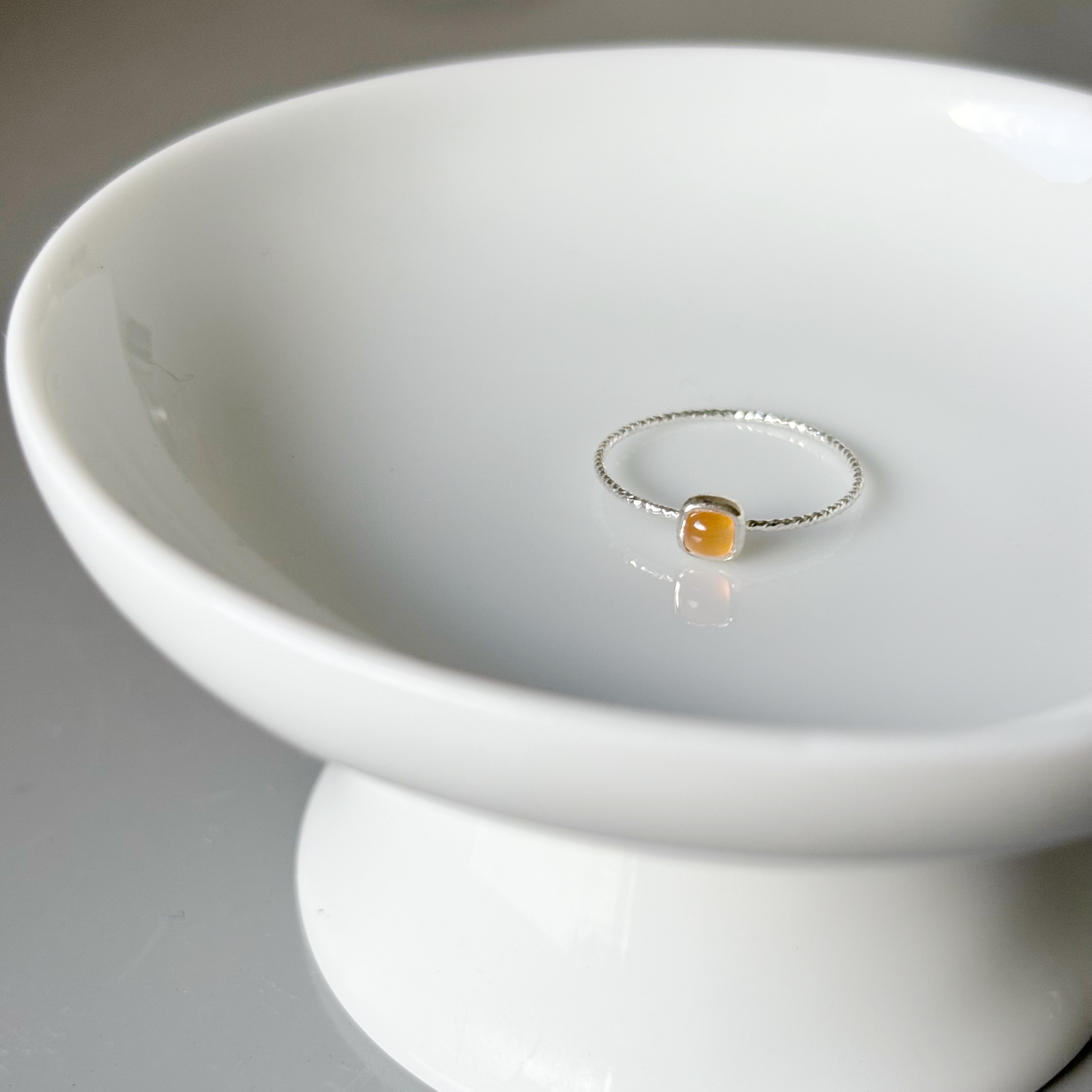 Cushion橘瑪瑙戒指