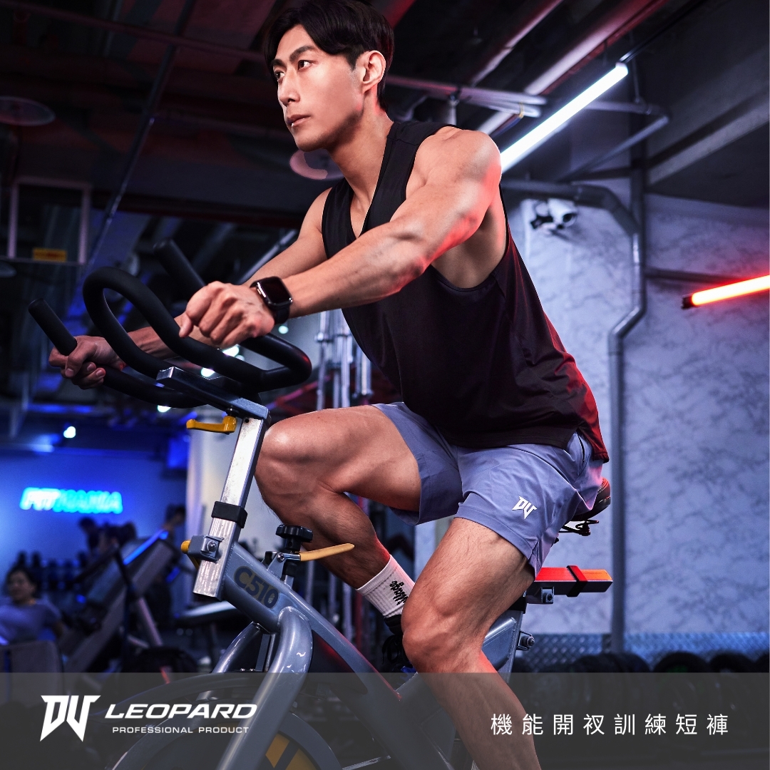 DV LEOPARD】機能開衩訓練短褲｜藍