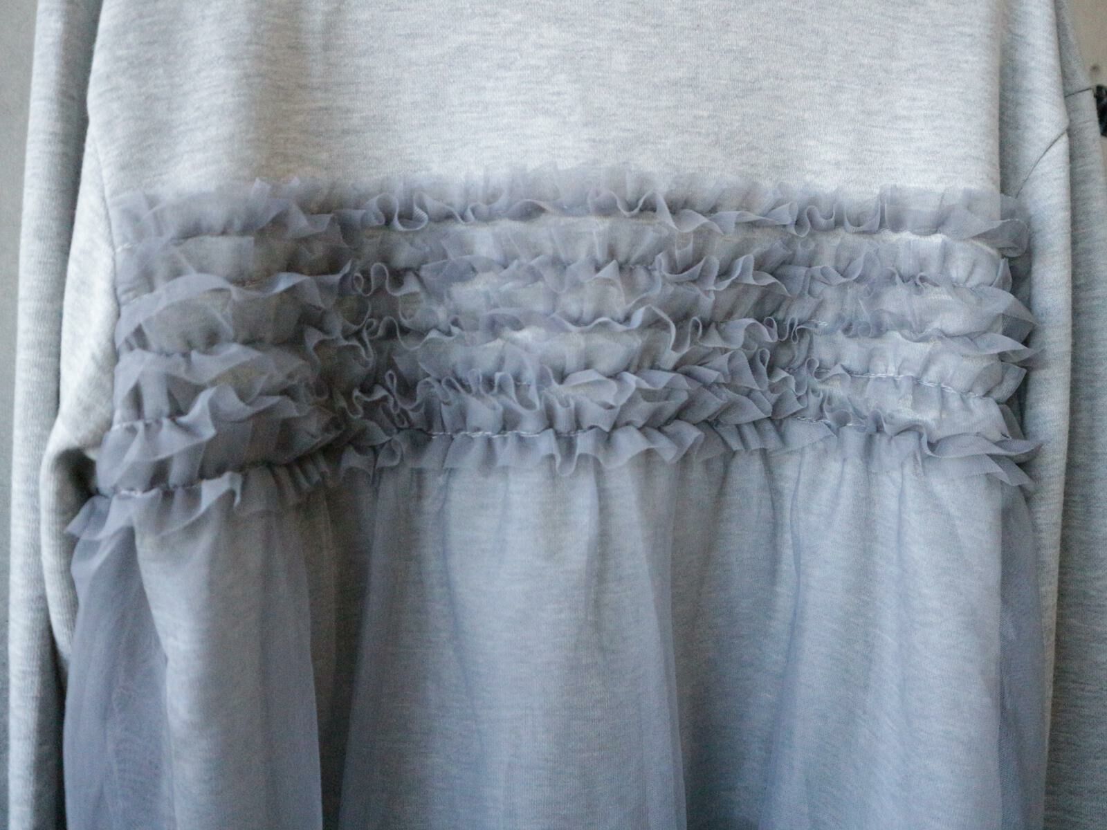 灰色多層薄紗衛衣【日本直送】