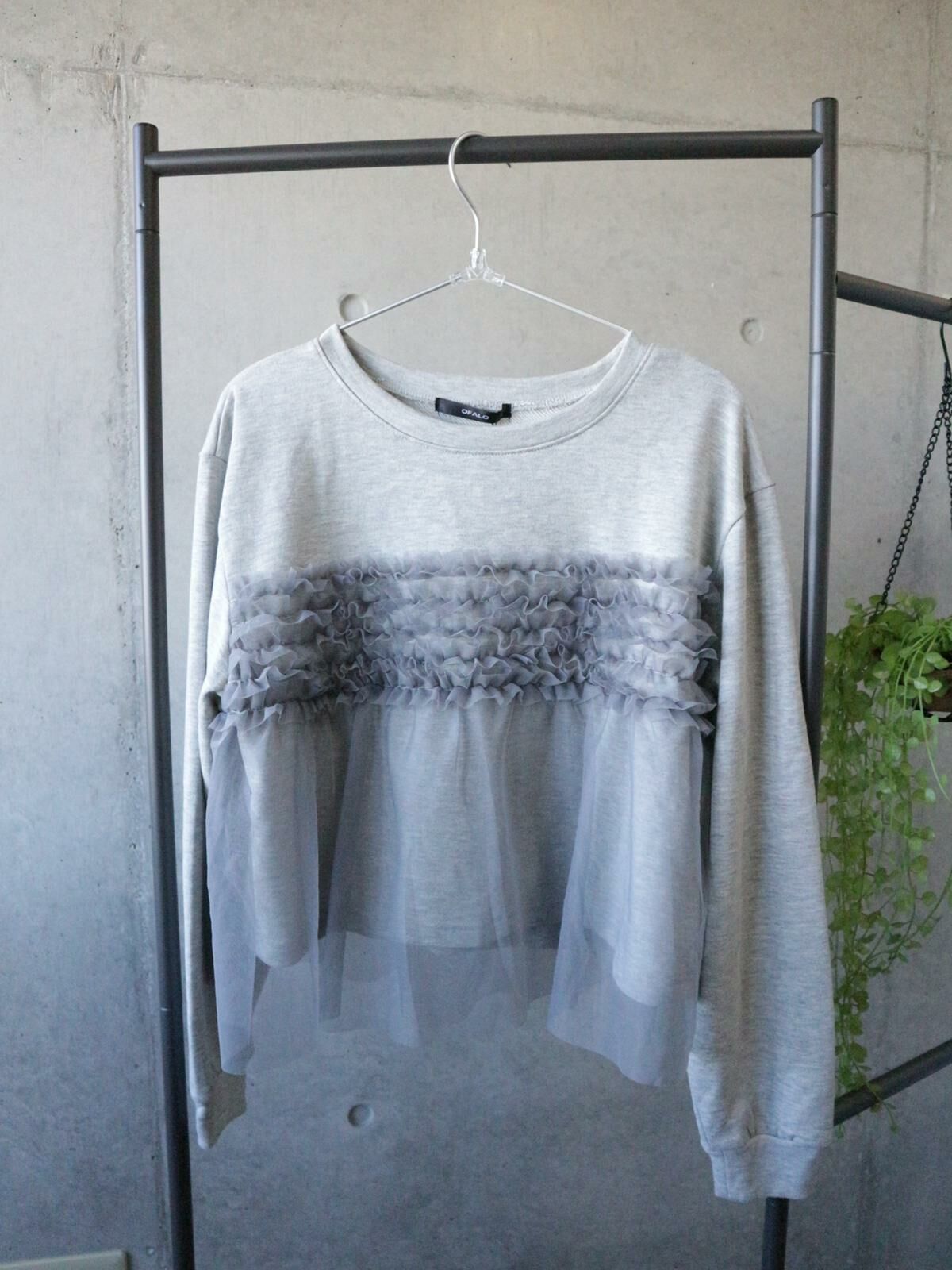 灰色多層薄紗衛衣【日本直送】