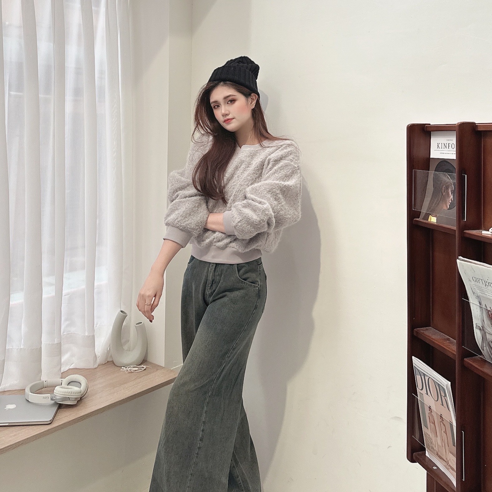 毛流感圓領衣/二色