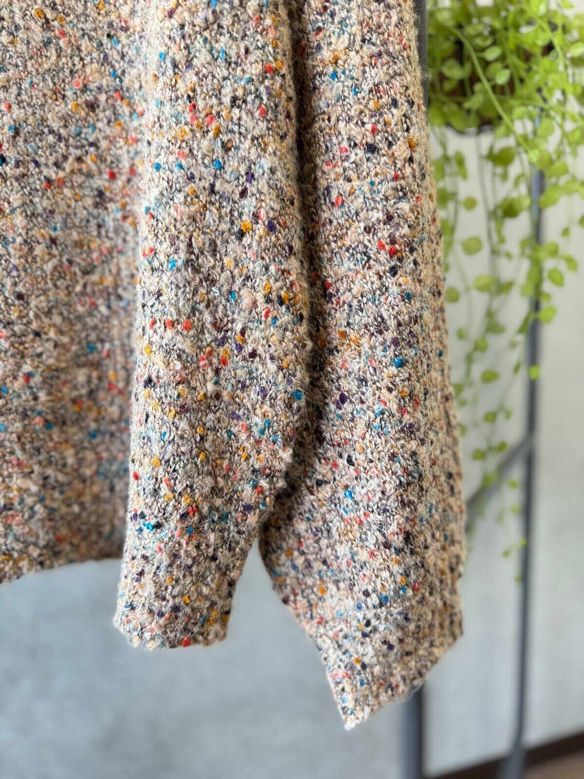 奶茶色系彩色粒粒寬鬆毛衣【日本直送】