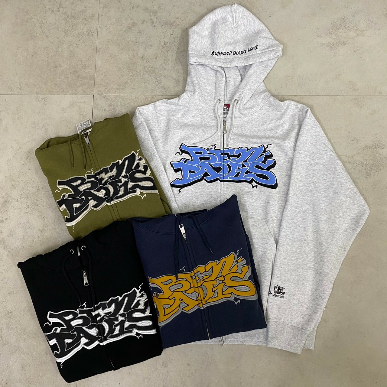 Ben davis graffiti zip hoodie 刺繡塗鴉拉鍊帽Tee I-24780063