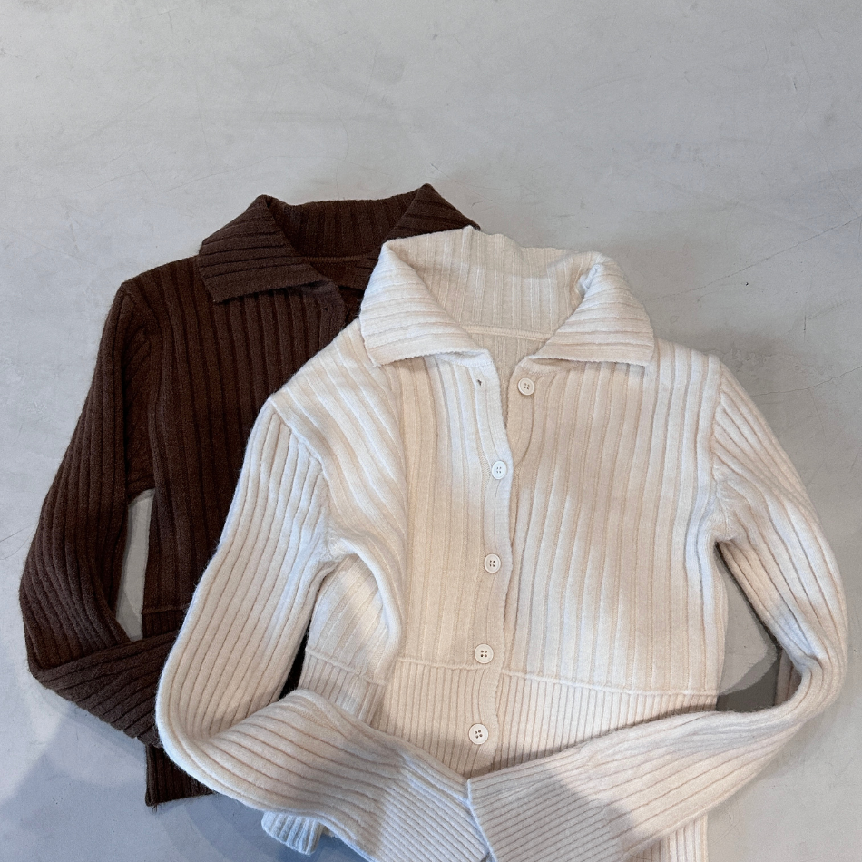 【兔絨POLO領】DOMISS質感排釦毛衣 長袖毛衣(現貨)