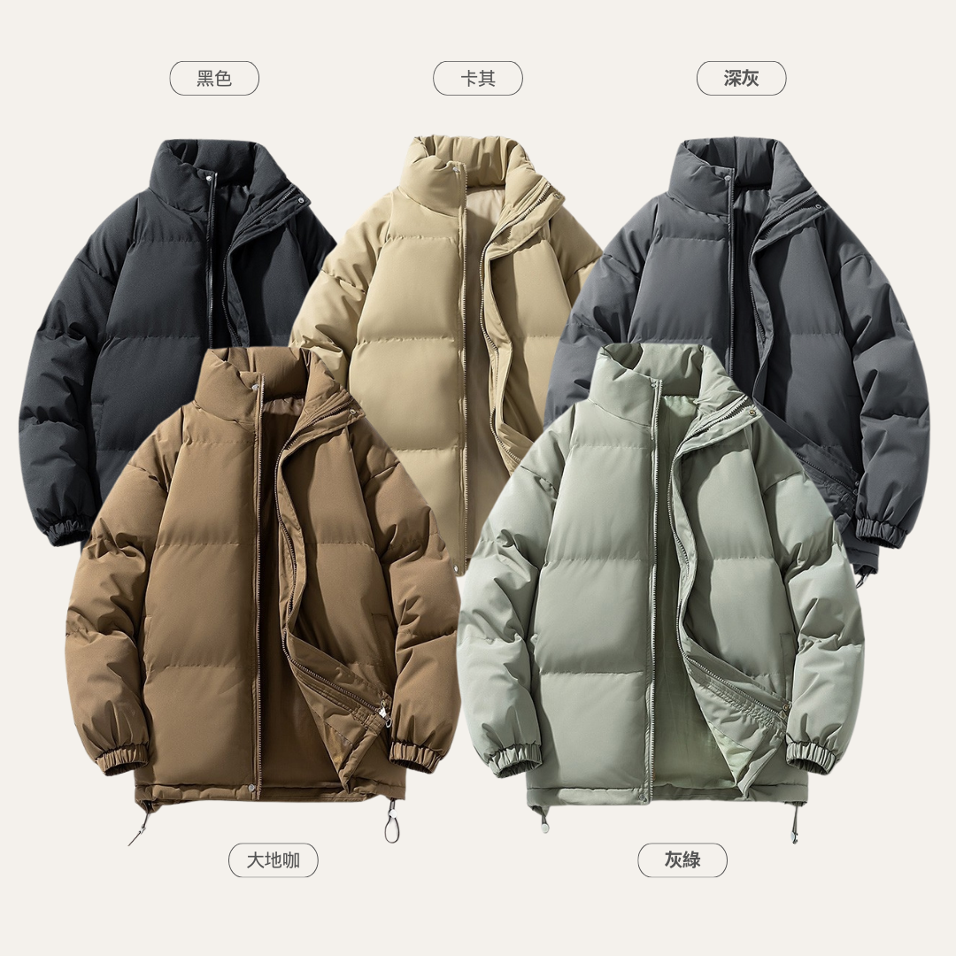 保暖 立領 麵包外套 寬鬆落肩 鋪棉外套 米其林外套 【 FUZY 】- A201672