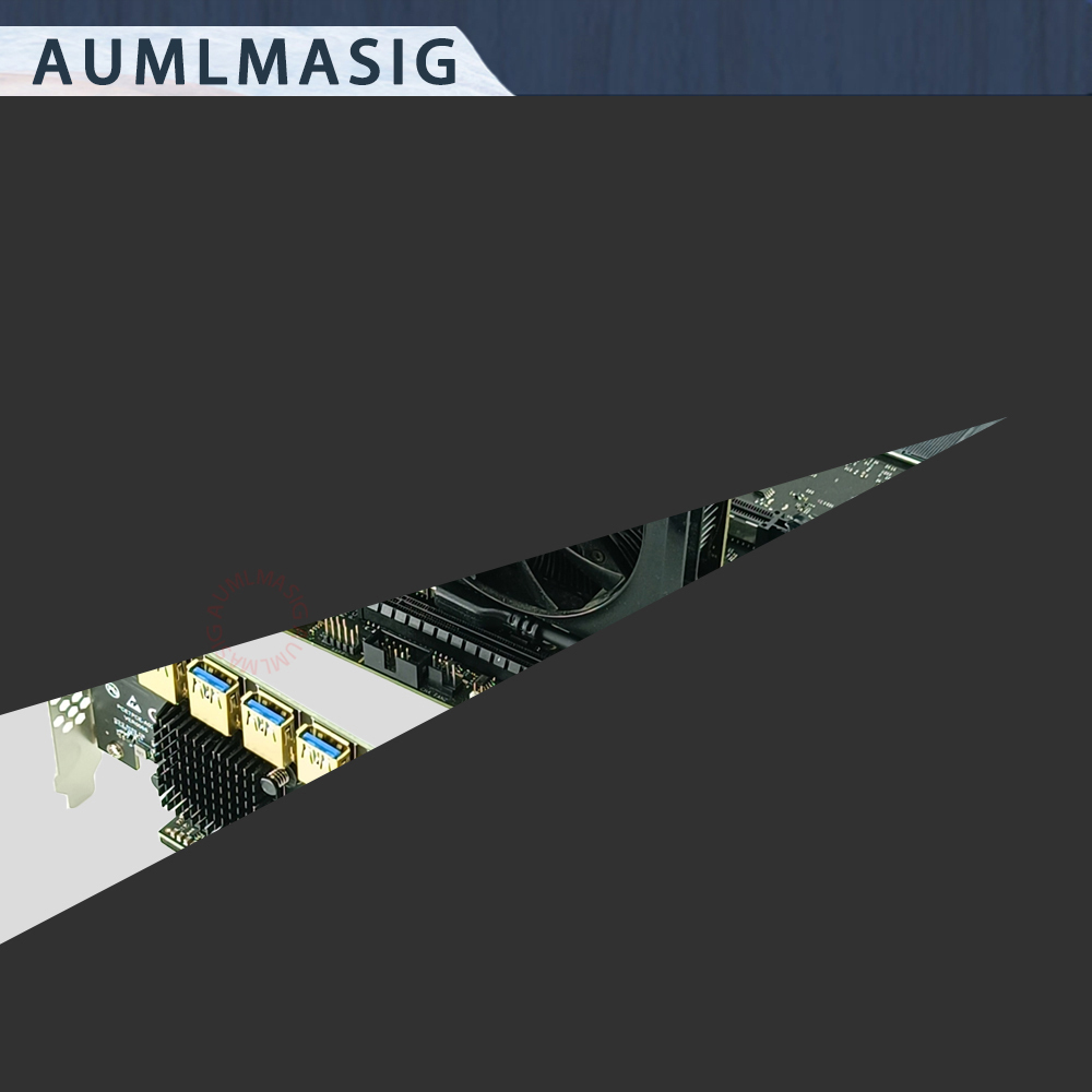 AUMLMASIG 微型 PCIe X1 ASM晶片轉接卡 + 延長數據線，輕鬆解決插槽被遮擋、距離太近等問題。【解決空間限制的擴展神器】