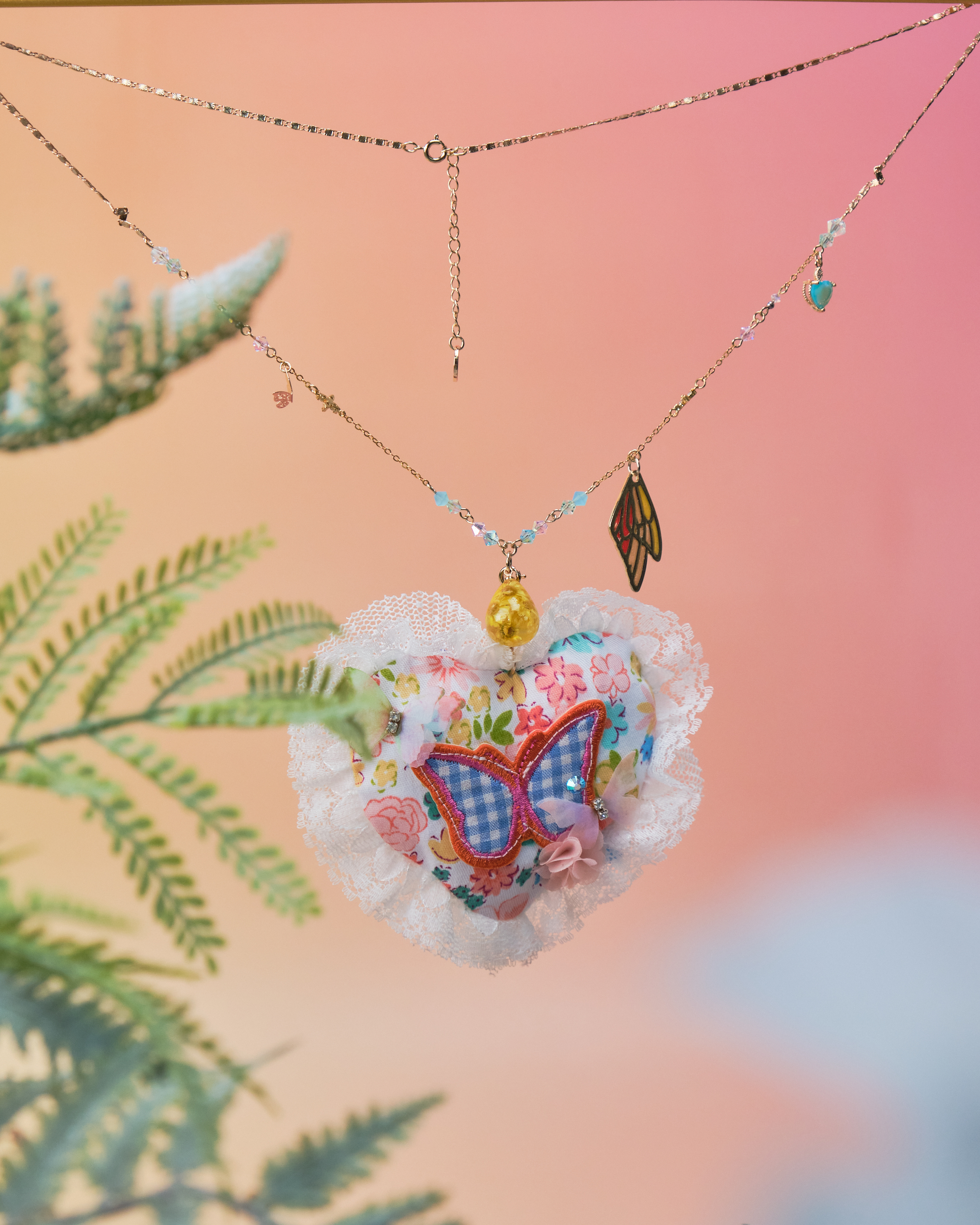 11420 Mochi Mochi Sora Bear Embroidered Pillow Long Necklace Special Version