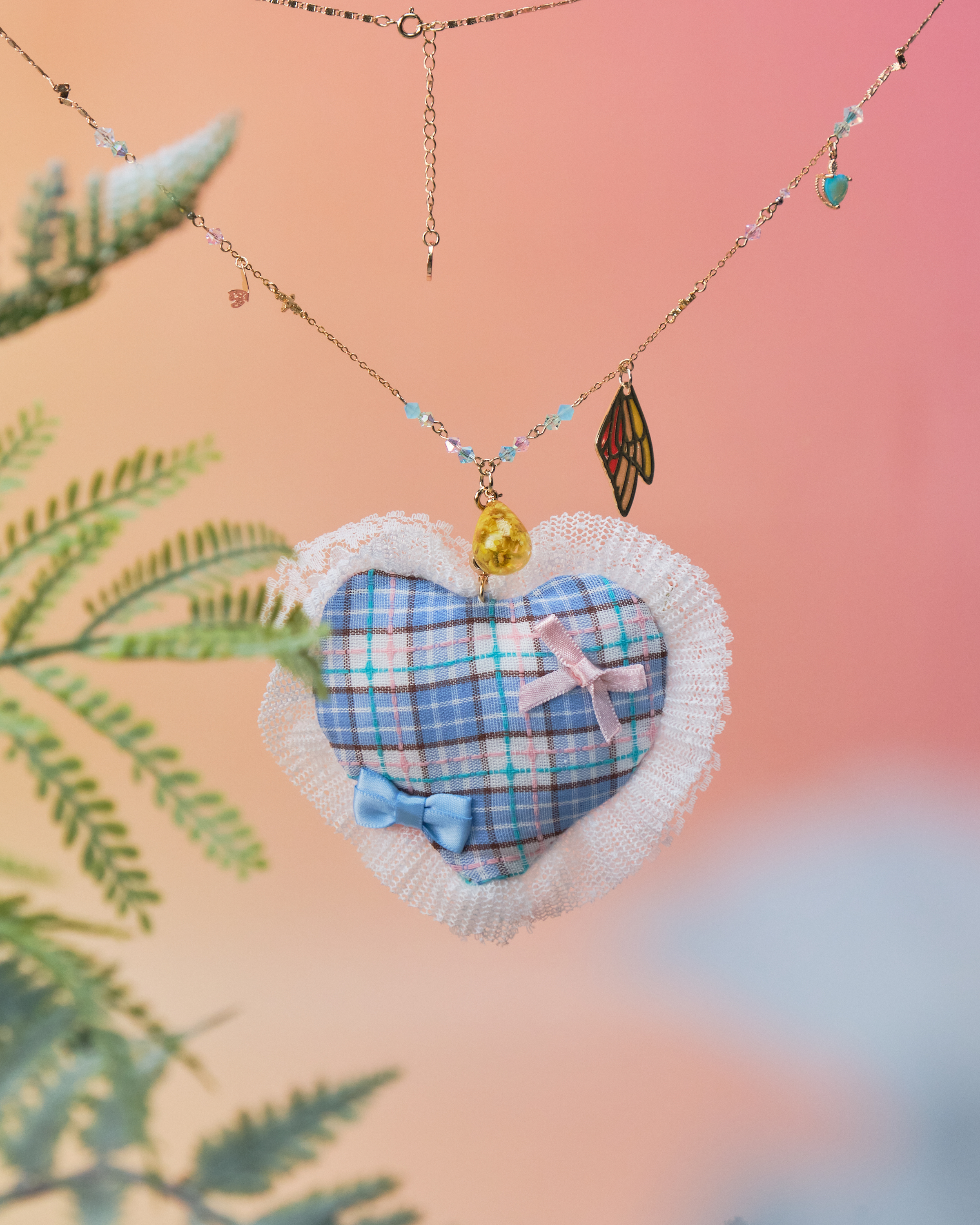 11420 Mochi Mochi Sora Bear Embroidered Pillow Long Necklace Special Version