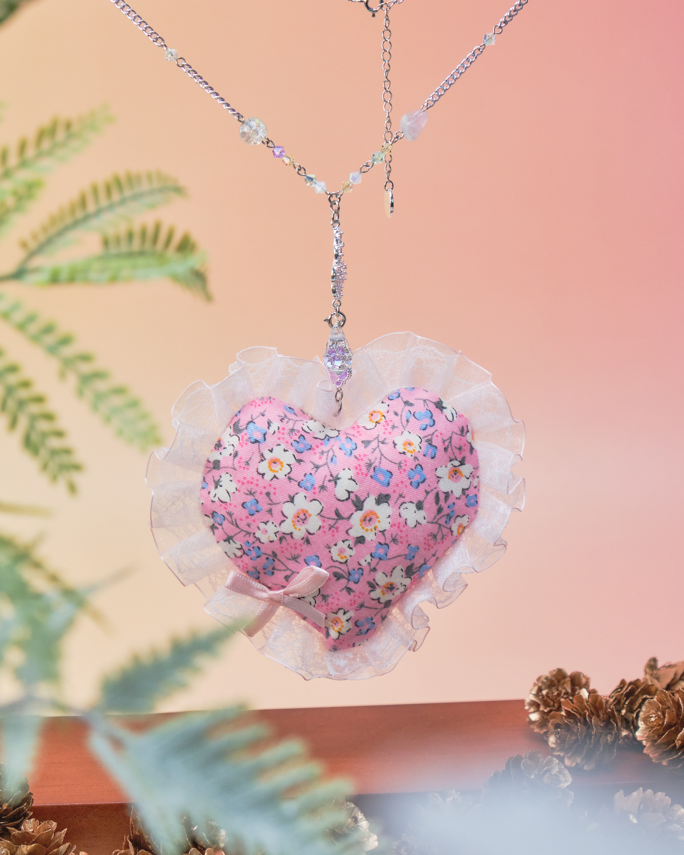 11421 Mochi Mochi Sora Bear Embroidered Pillow Long Necklace Special Version