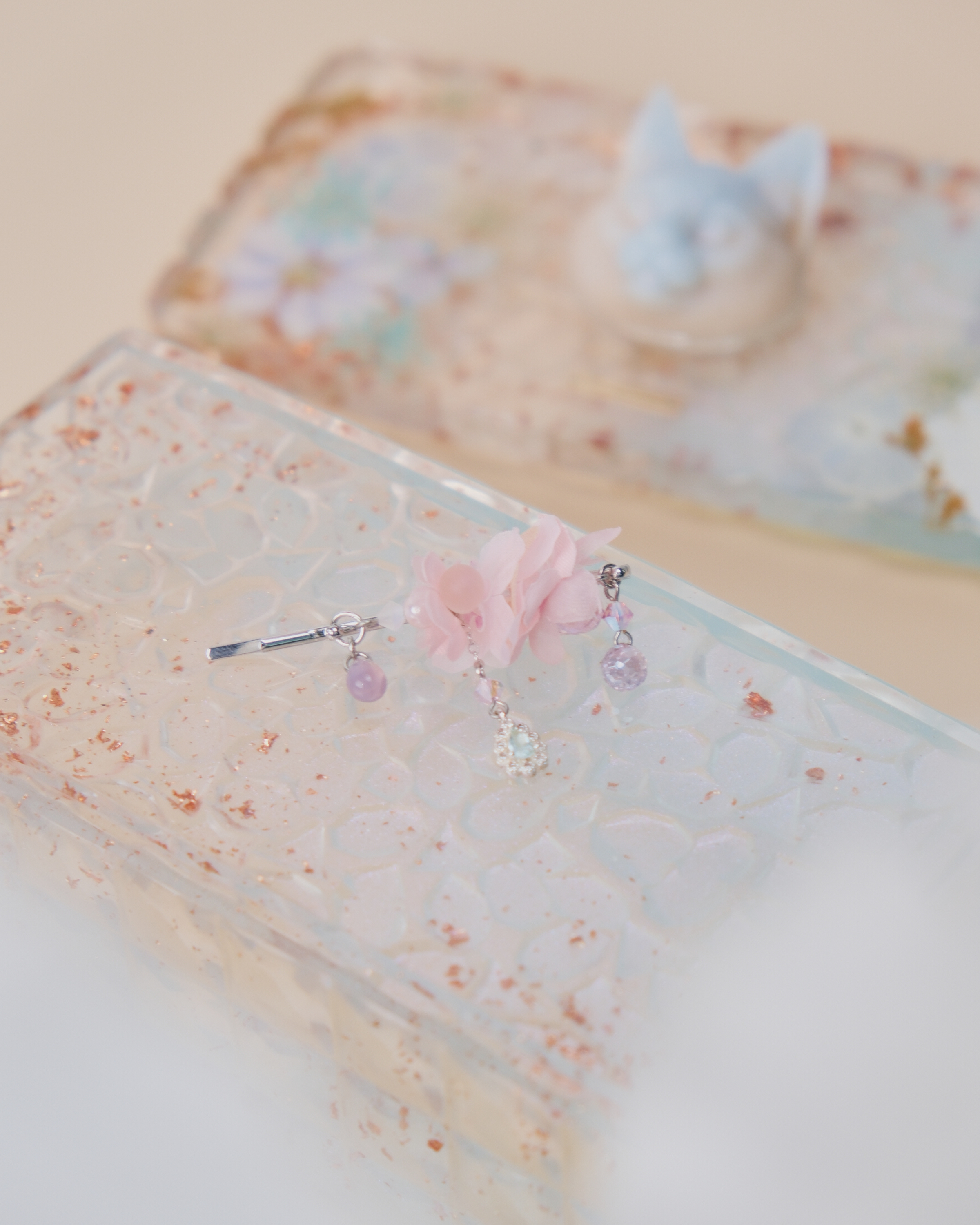 11445 Pearls and Crystal Pendant Bobby Pin