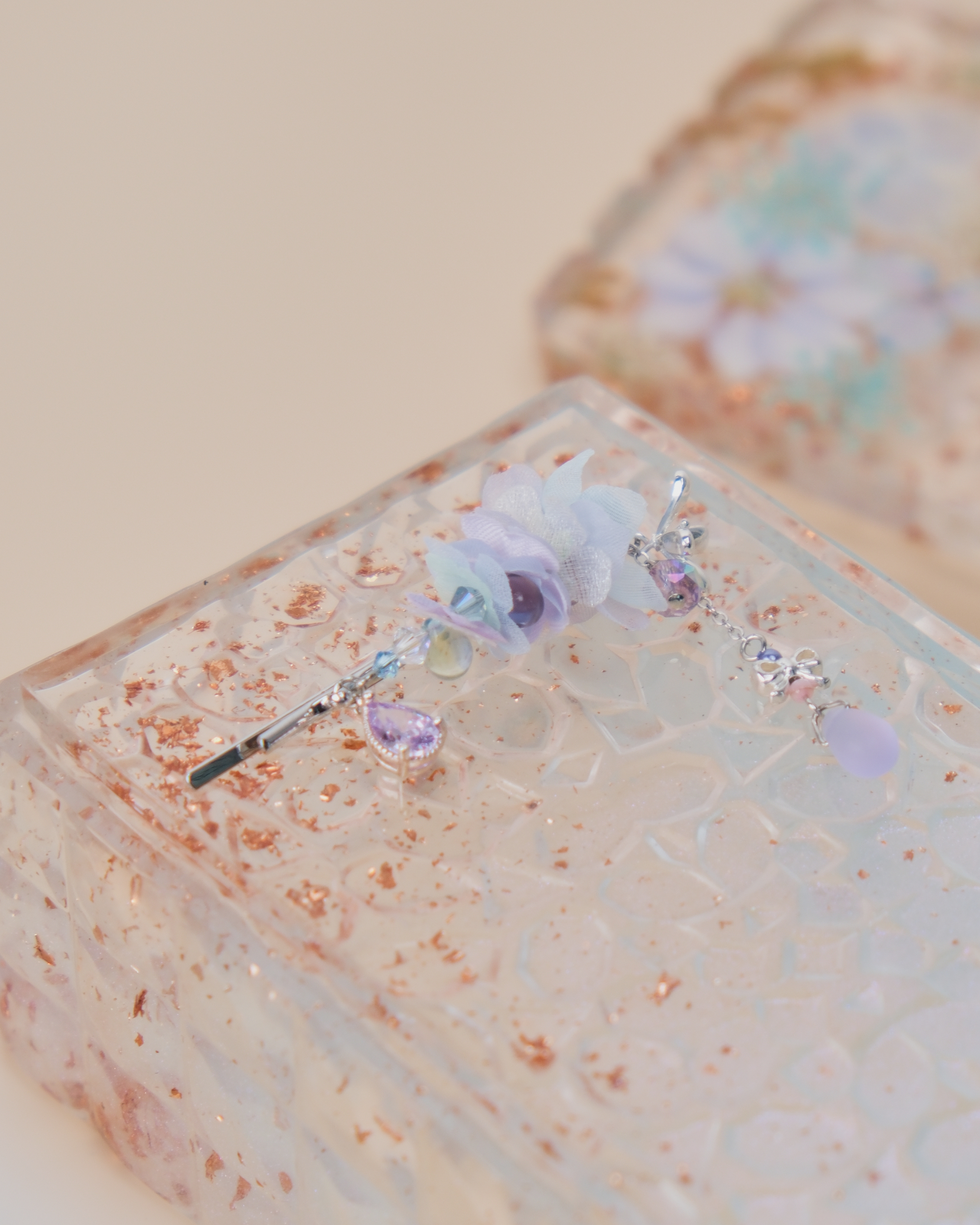 11446 Pearls and Crystal Pendant Bobby Pin