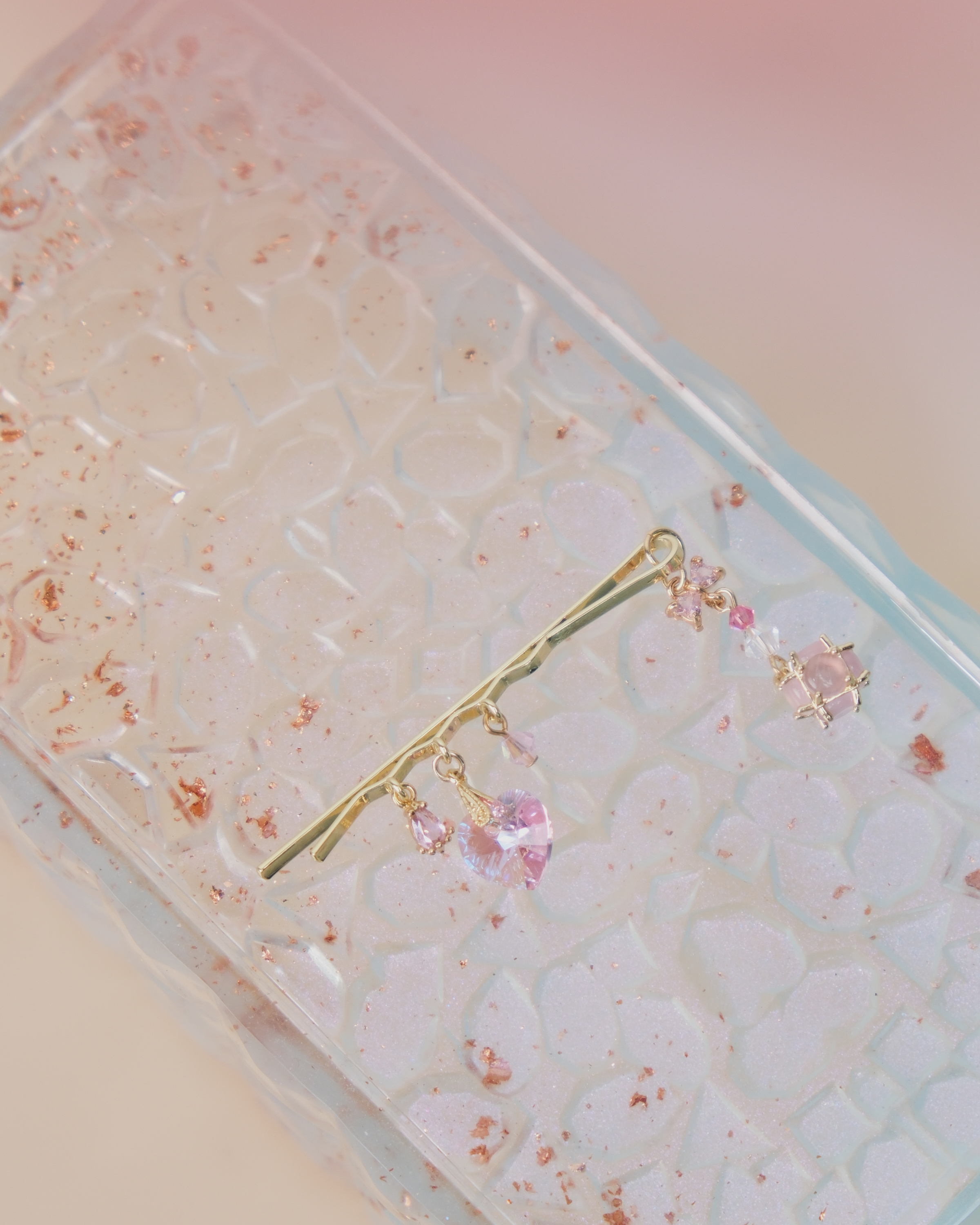 11450 Pearls and Crystal Pendant Bobby Pin