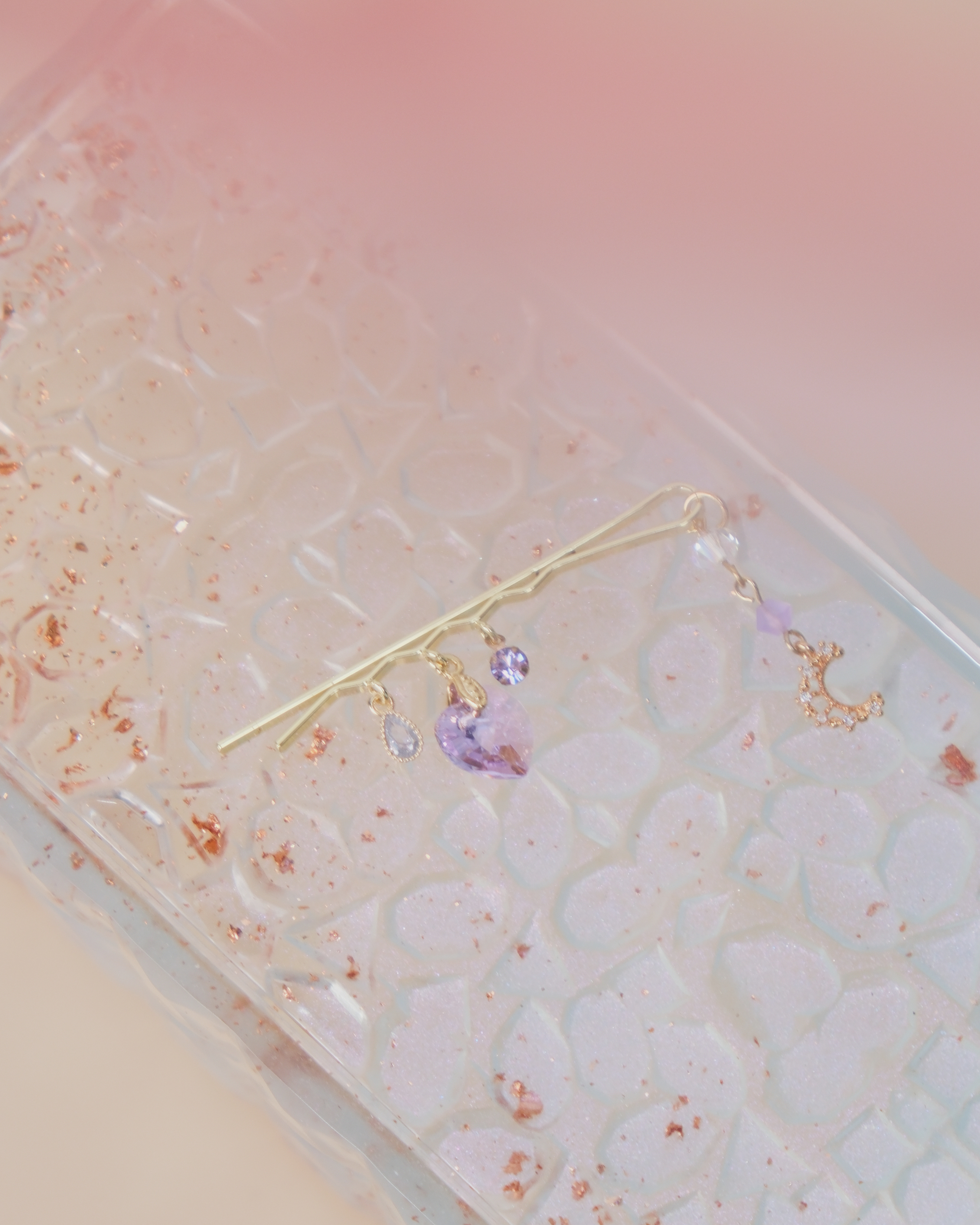 11449 Pearls and Crystal Pendant Bobby Pin