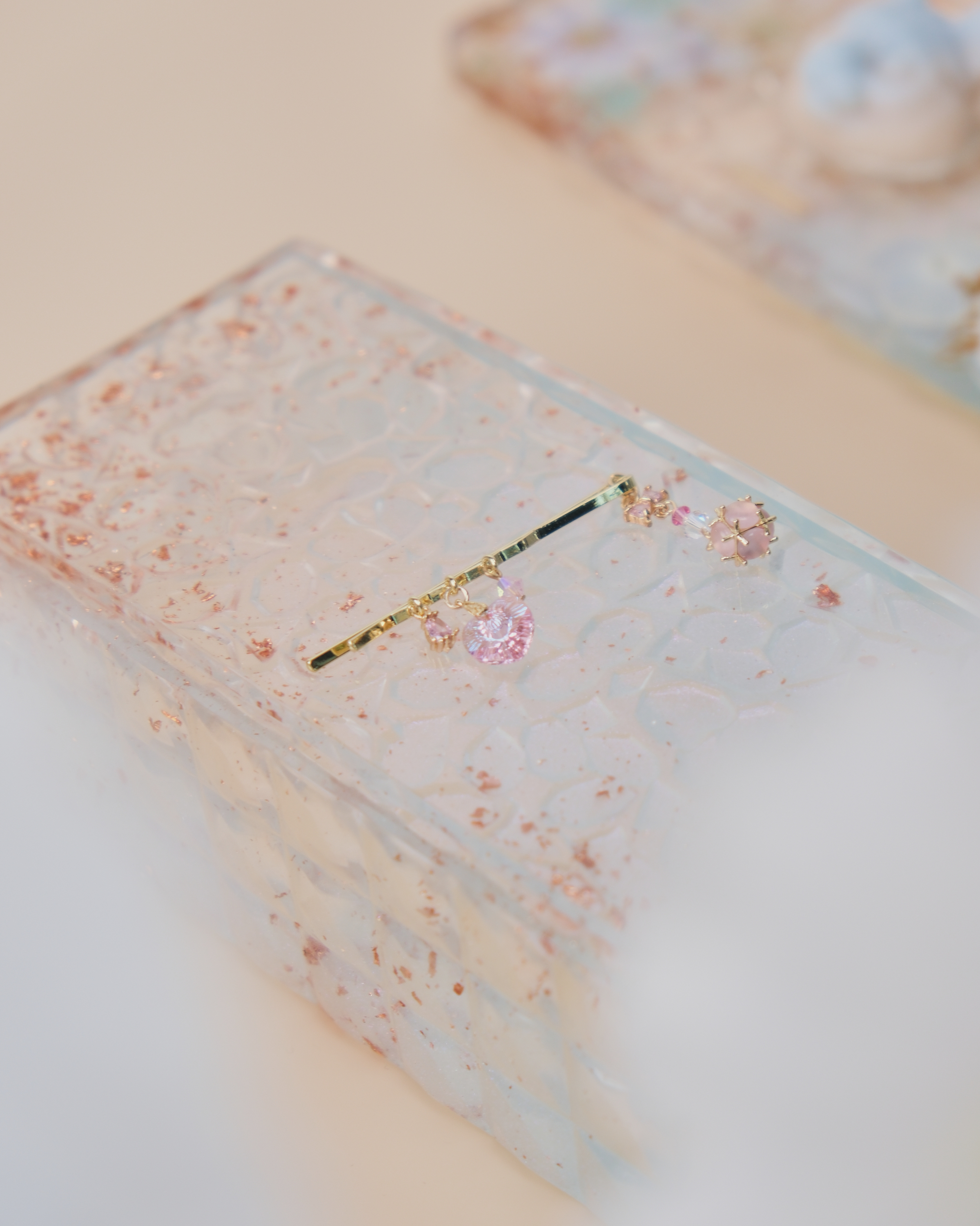 11450 Pearls and Crystal Pendant Bobby Pin