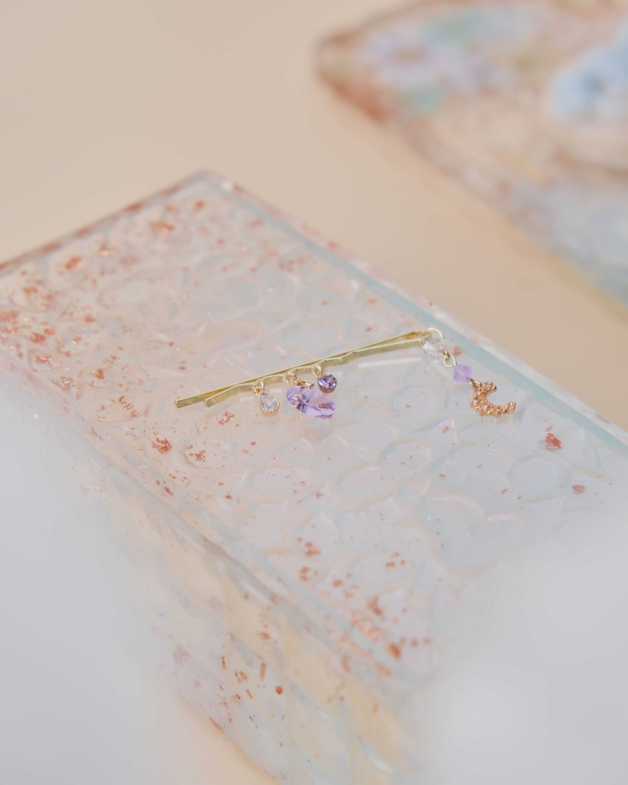 11449 Pearls and Crystal Pendant Bobby Pin