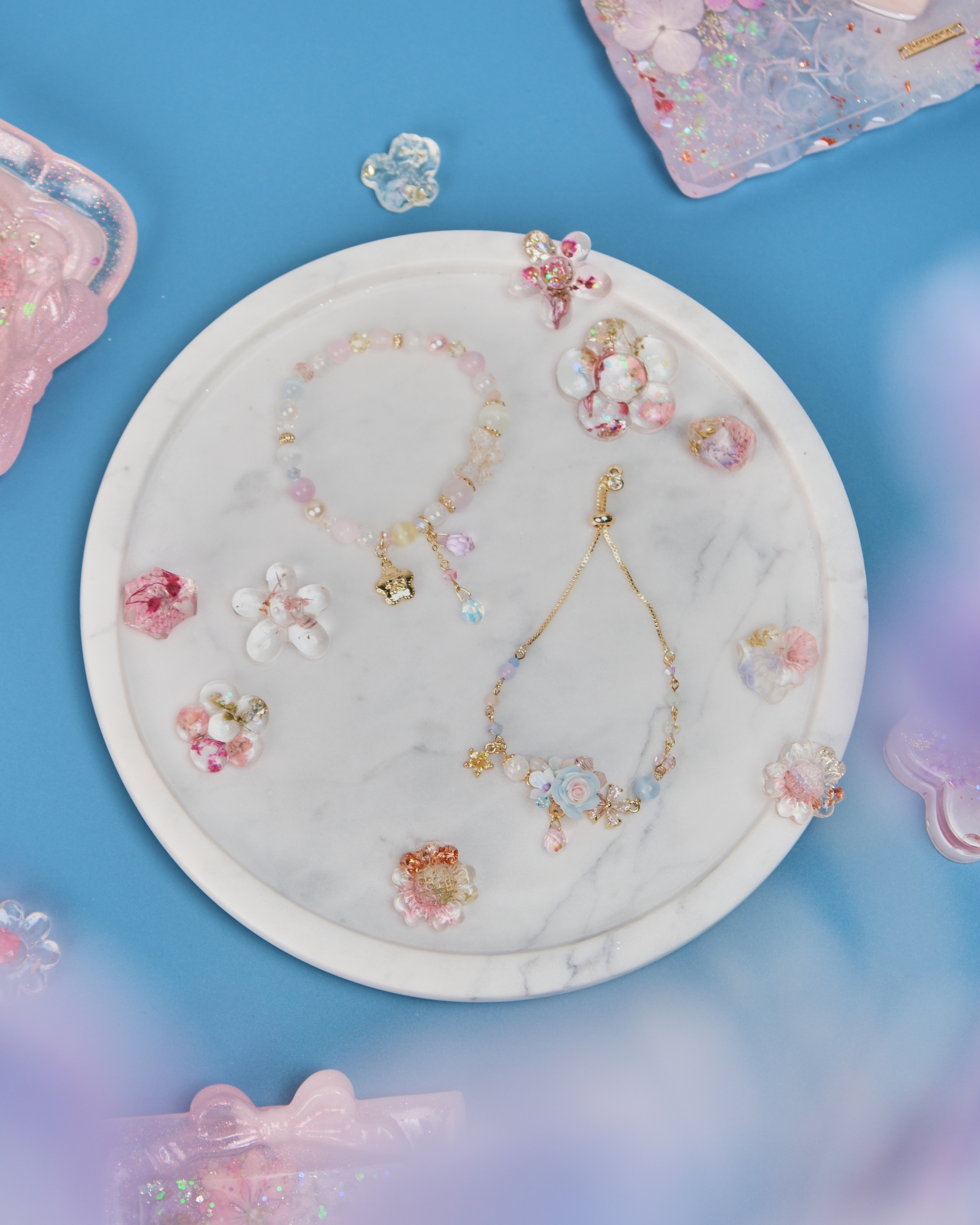 11463 Candy Color Natural Quartz Bracelet Set