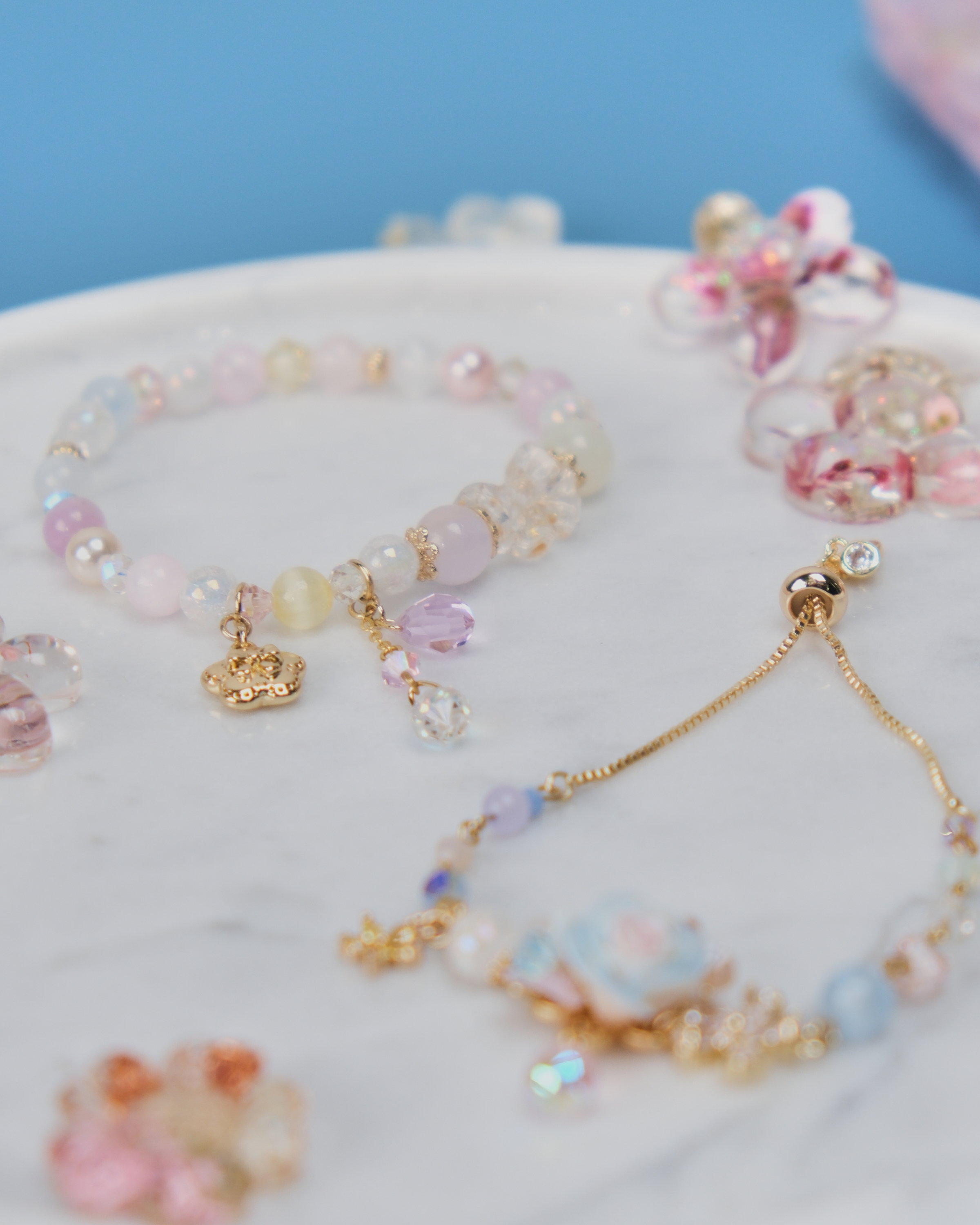 11463 Candy Color Natural Quartz Bracelet Set