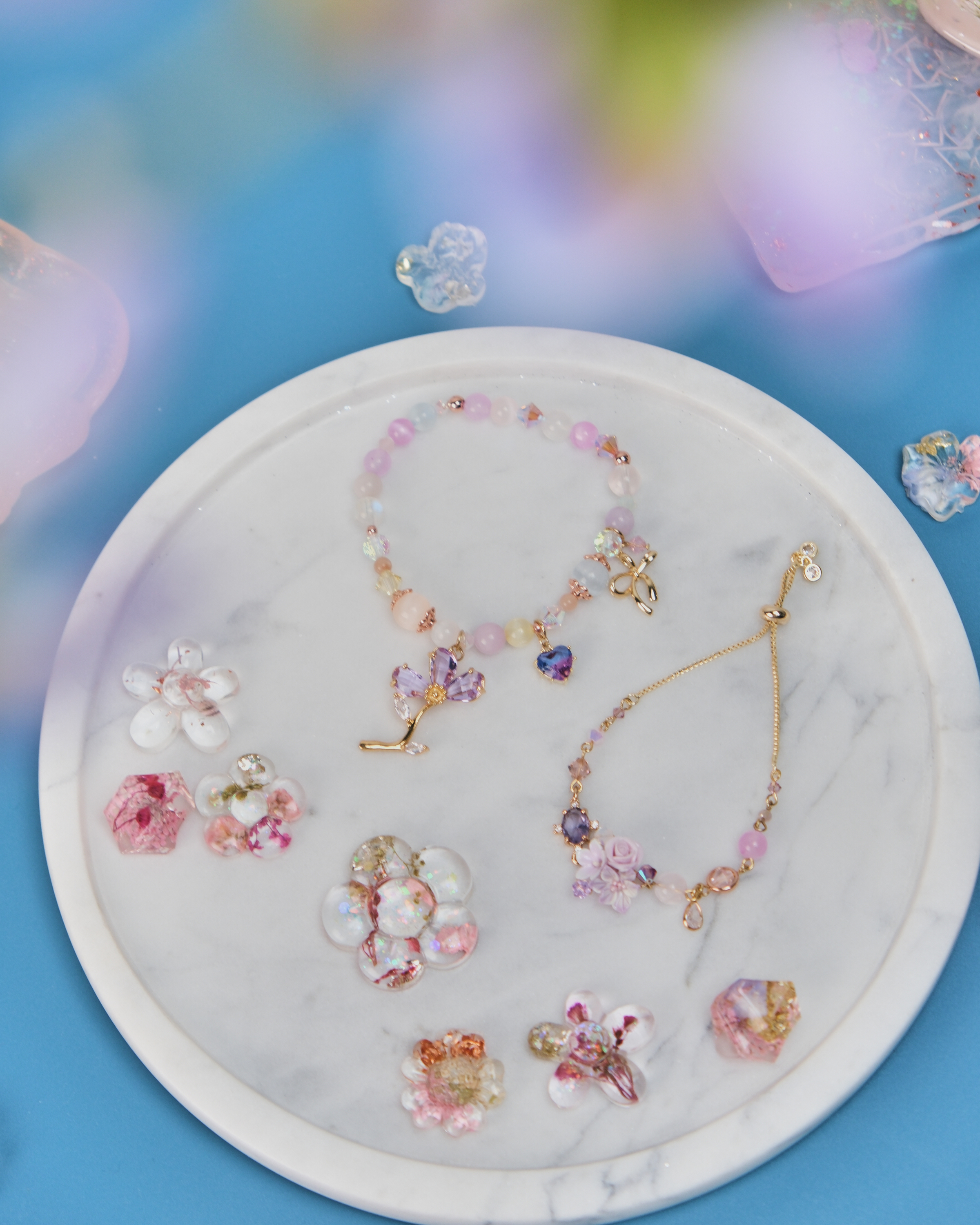 11464 Candy Color Natural Quartz Bracelet Set