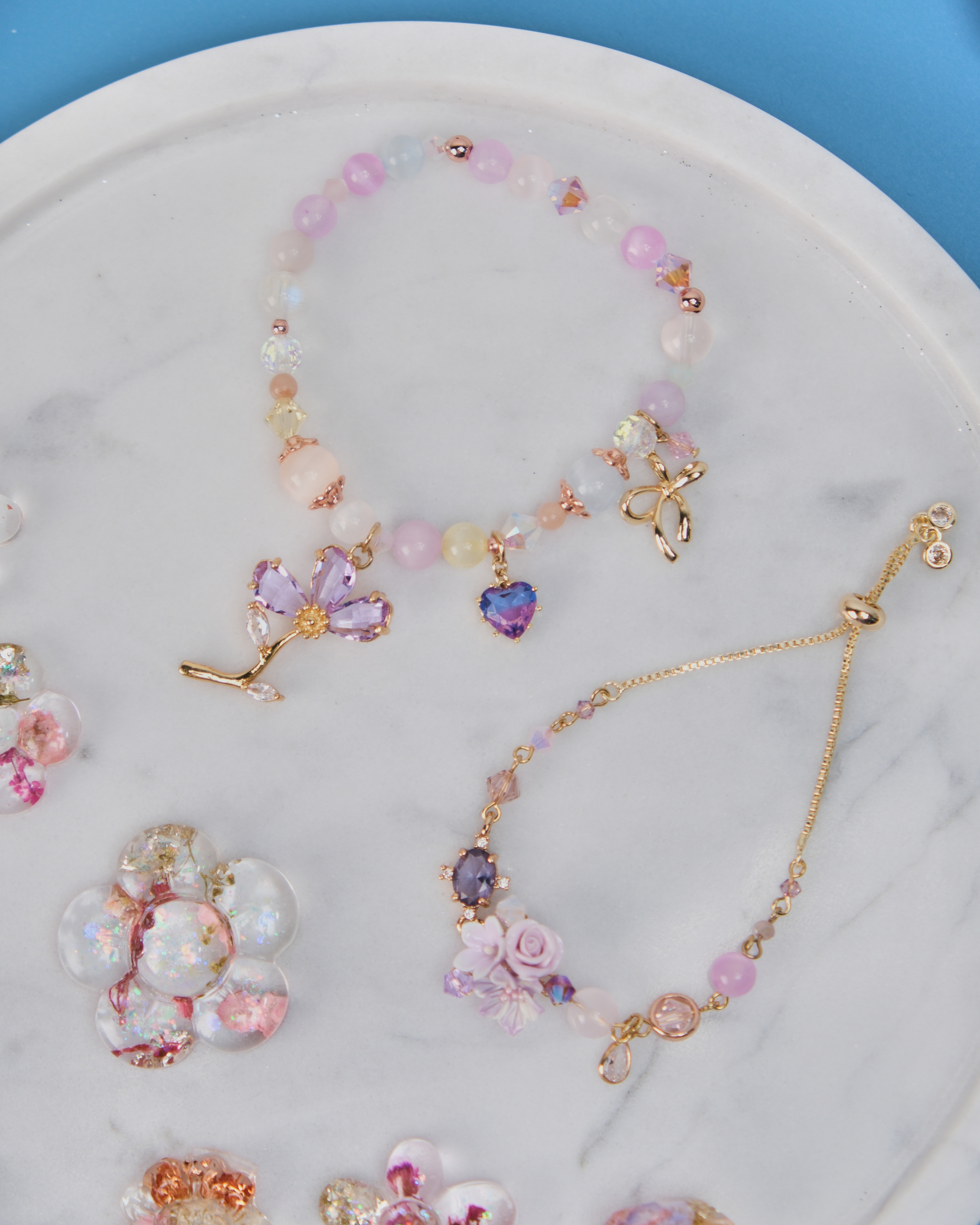 11464 Candy Color Natural Quartz Bracelet Set