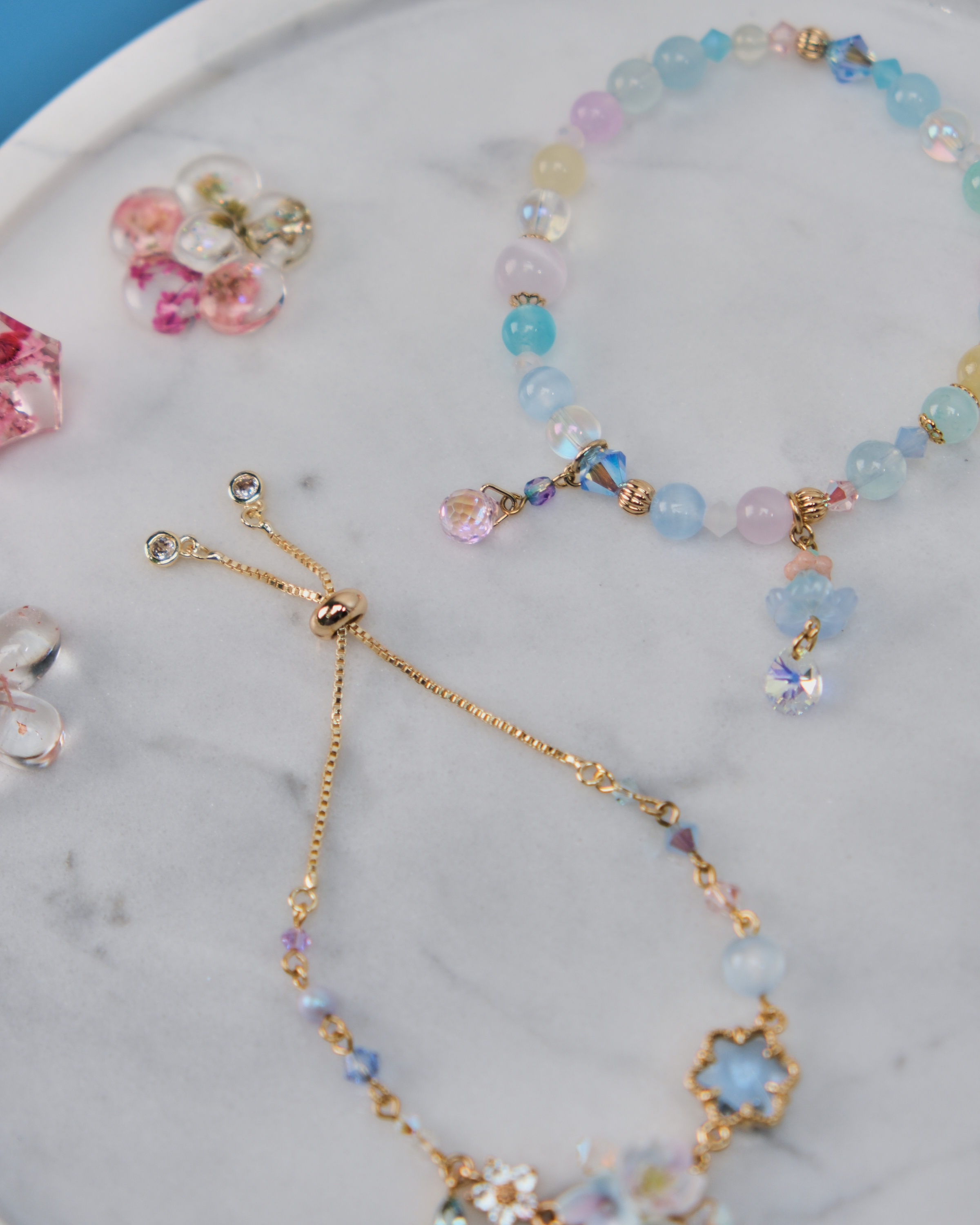 11466 Candy Color Natural Quartz Bracelet Set