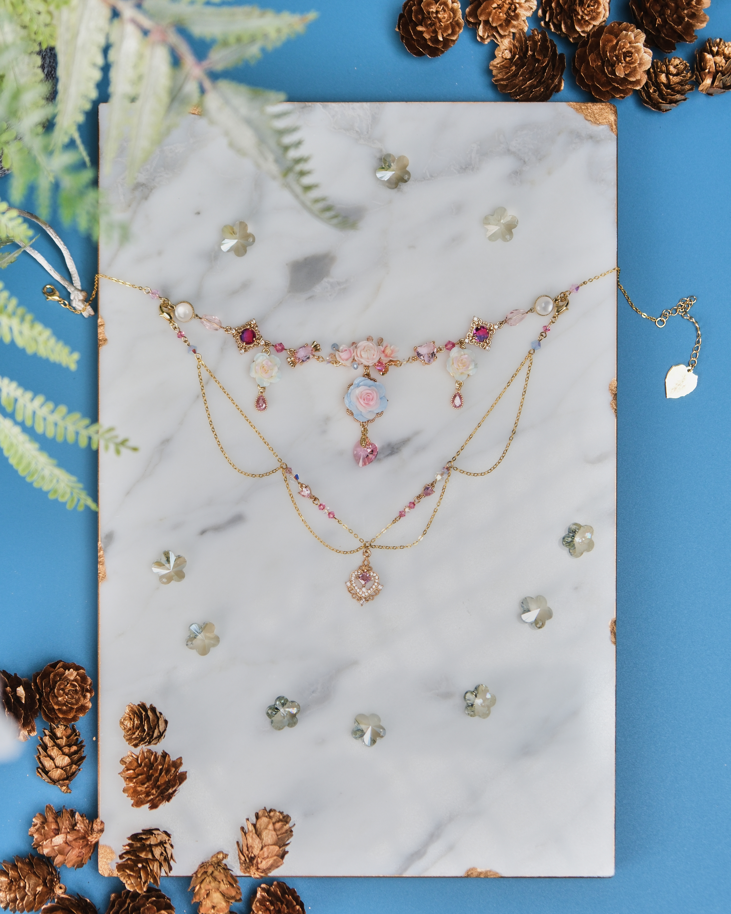 11474 Vintage Layered Design S925 2-Way Necklace