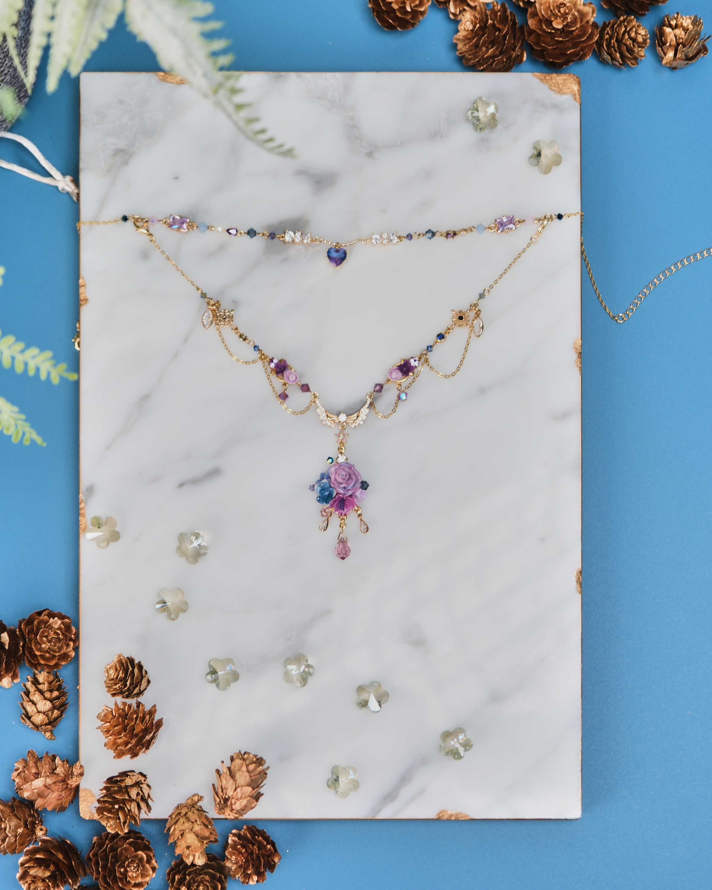 11475 Vintage Layered Design S925 2-Way Necklace