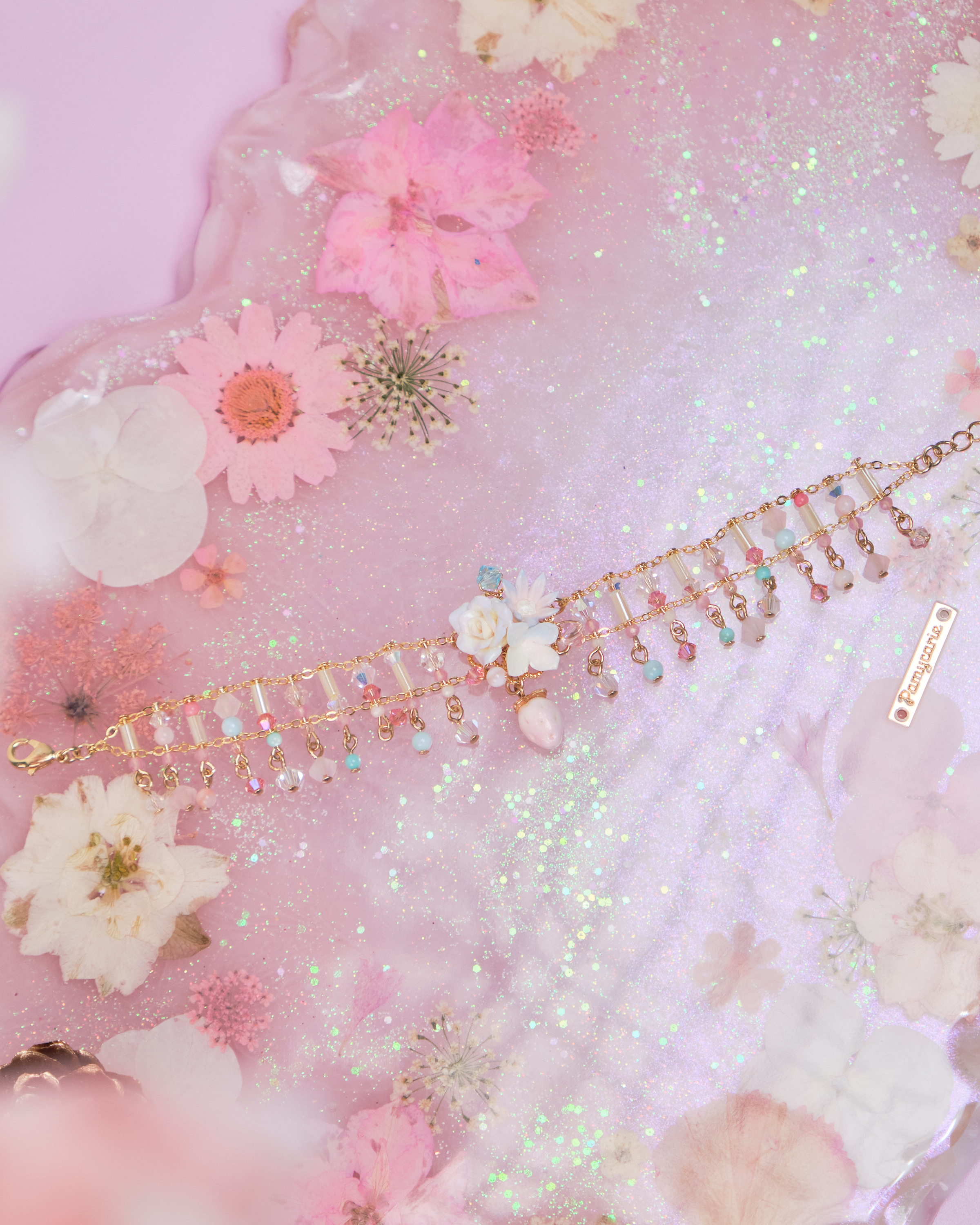 11473 記憶球彩虹薔薇串珠手鍊別注版