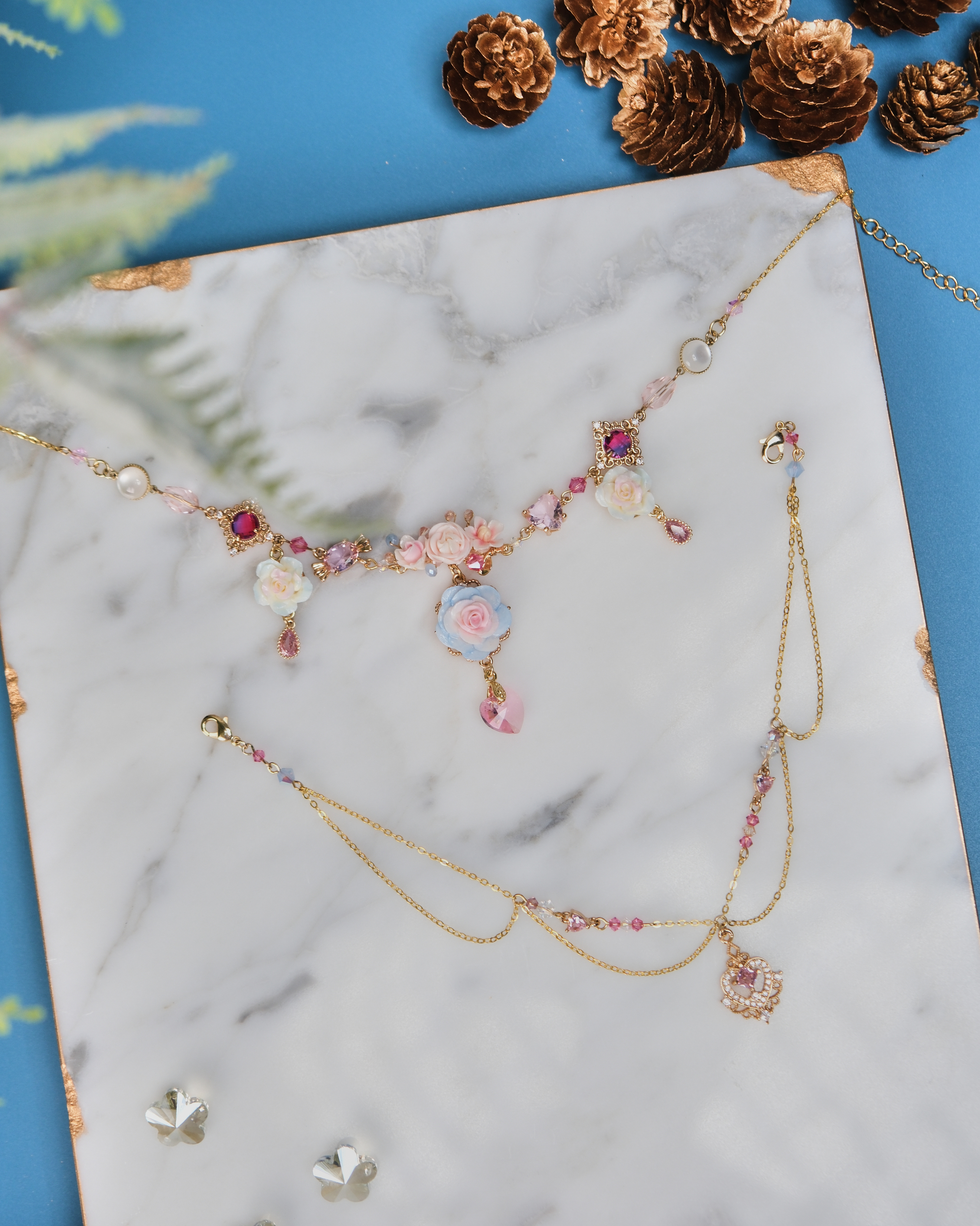 11474 Vintage Layered Design S925 2-Way Necklace