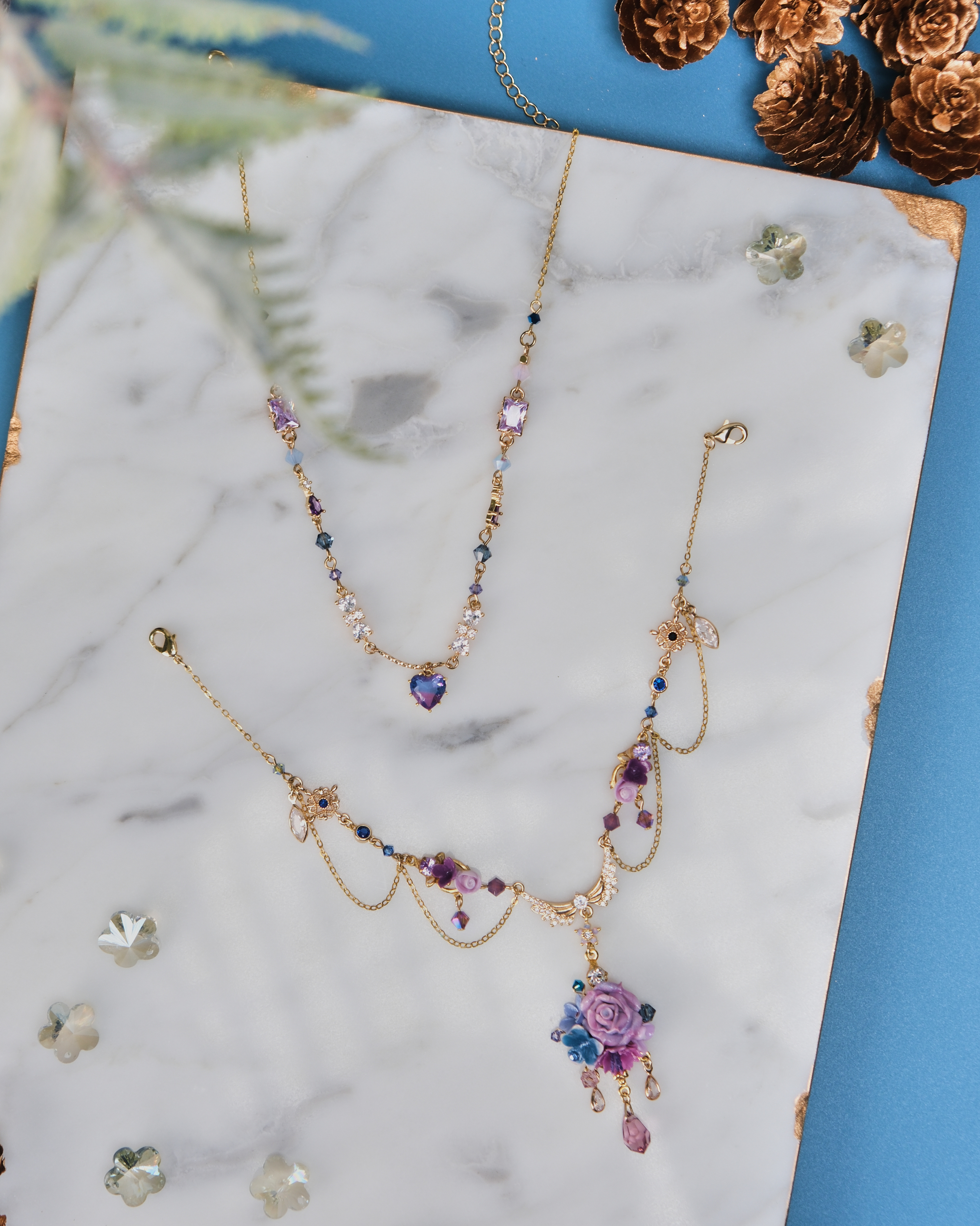 11475 Vintage Layered Design S925 2-Way Necklace