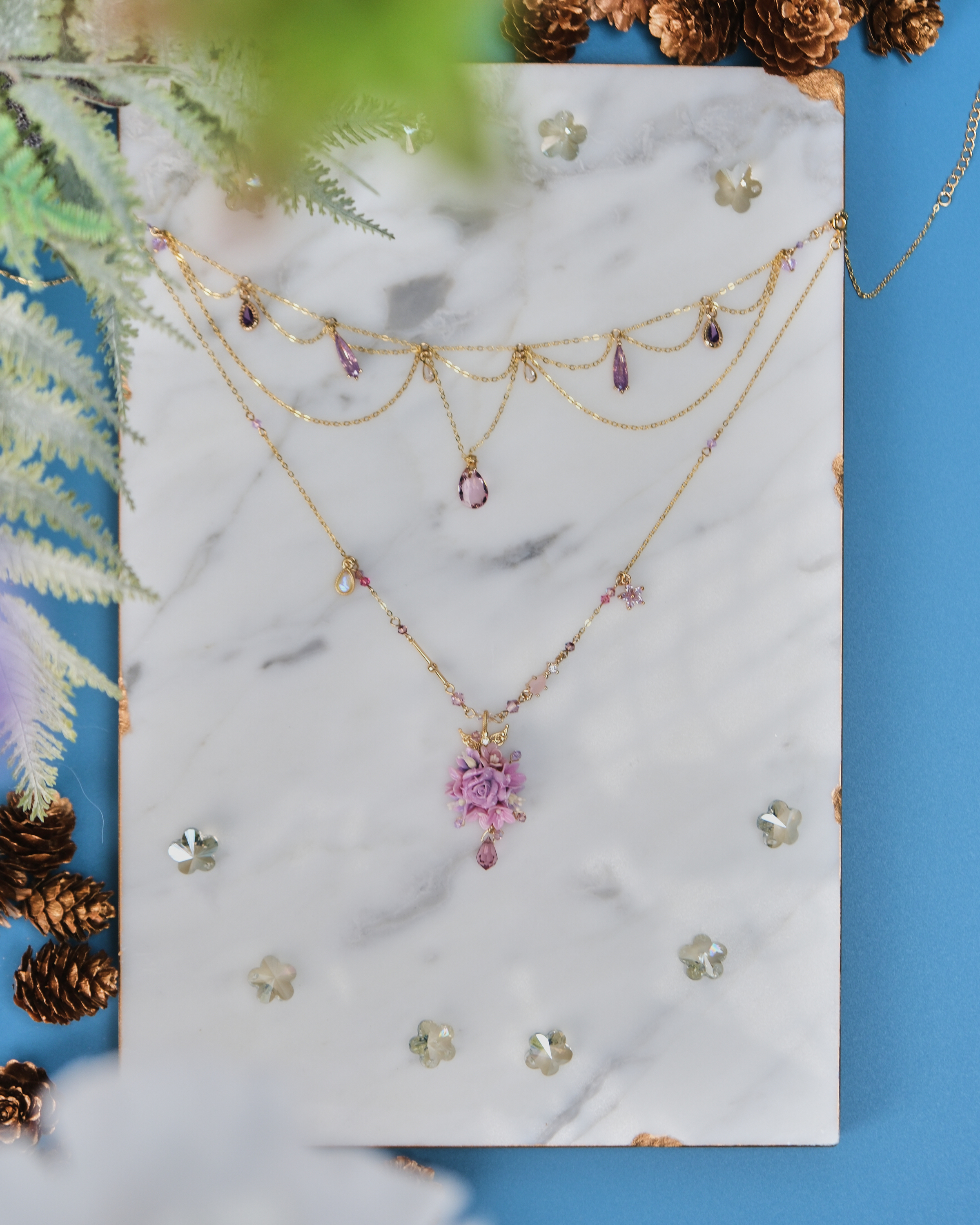 11480 Vintage Layered Design S925 2-Way Necklace