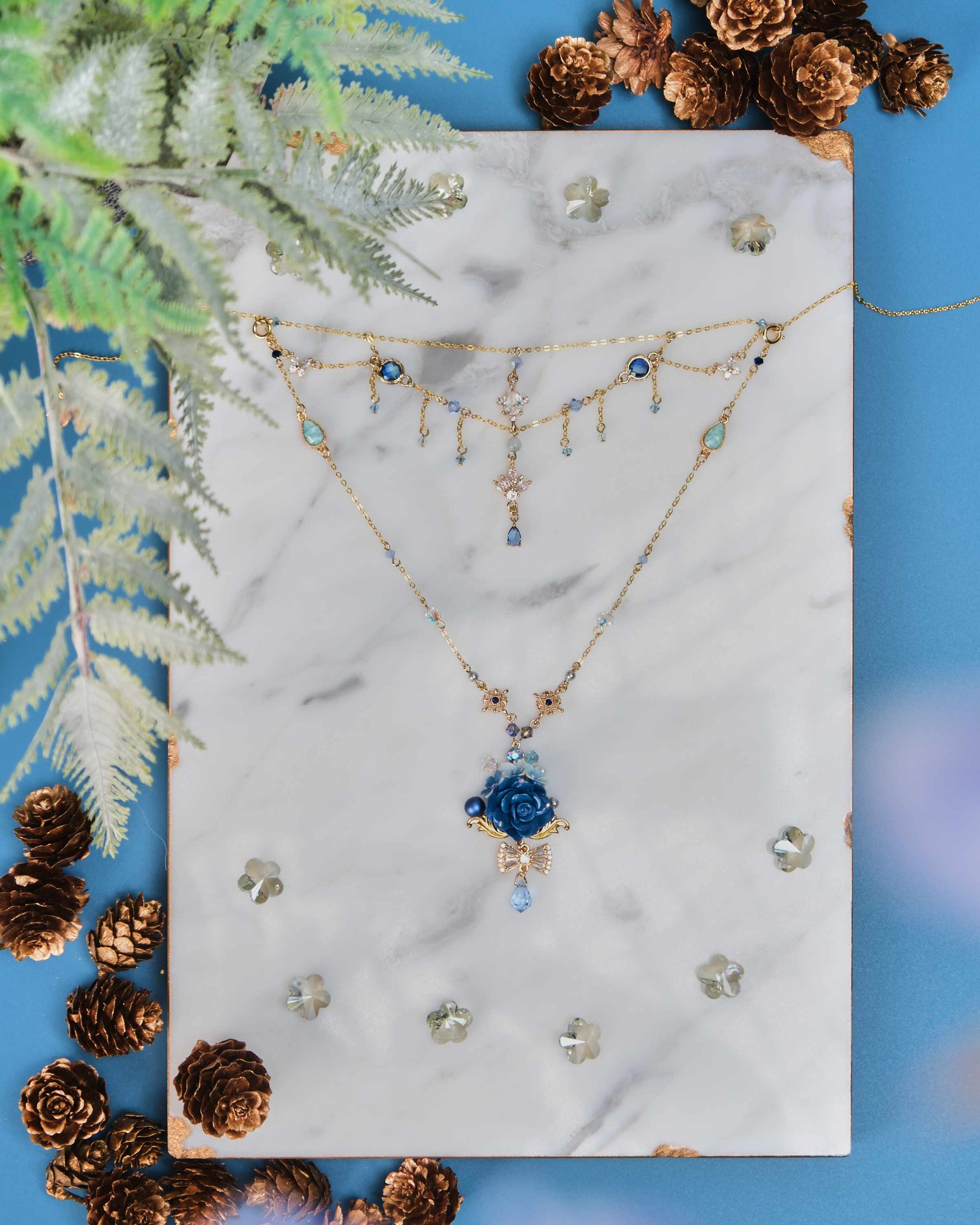 11479 Vintage Layered Design S925 2-Way Necklace