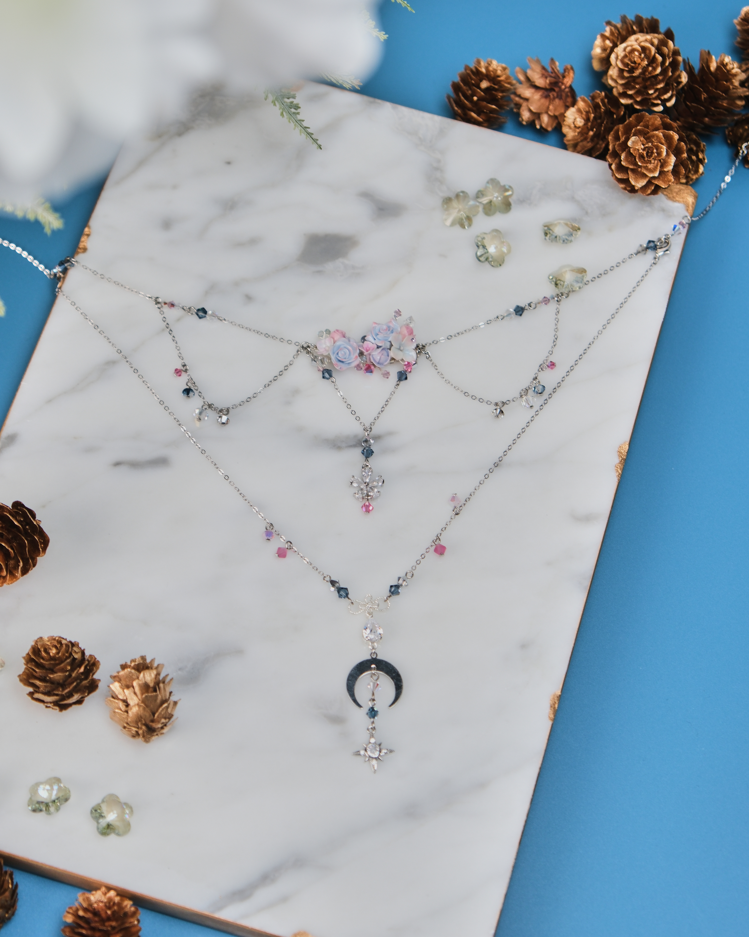 11481 Vintage Layered Design S925 2-Way Necklace