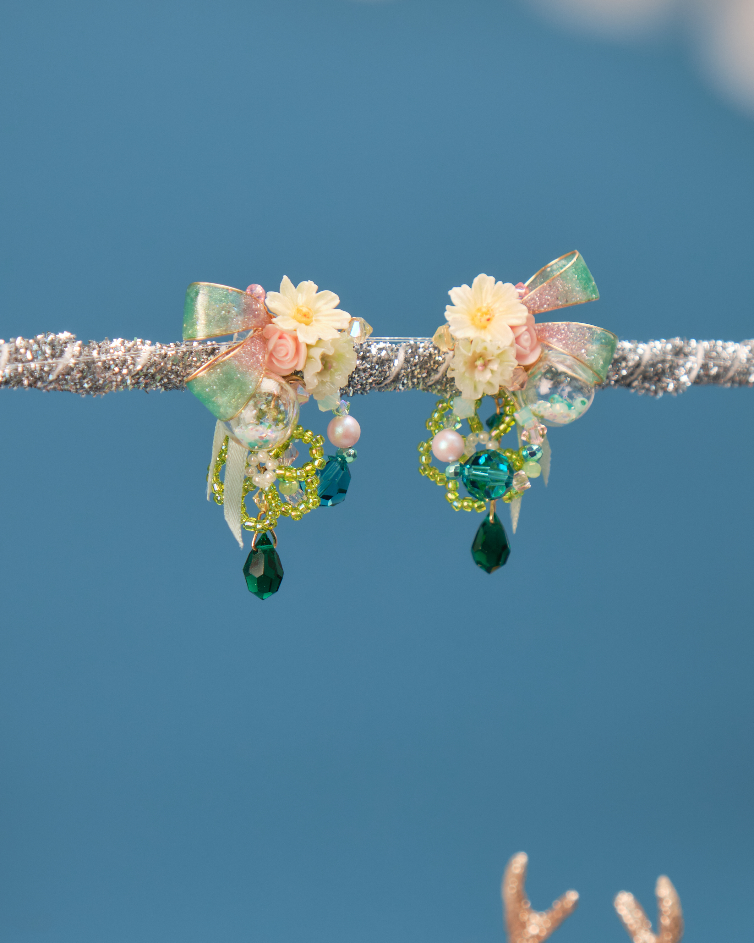 11520 閃爍銅線絲帶S925短耳環