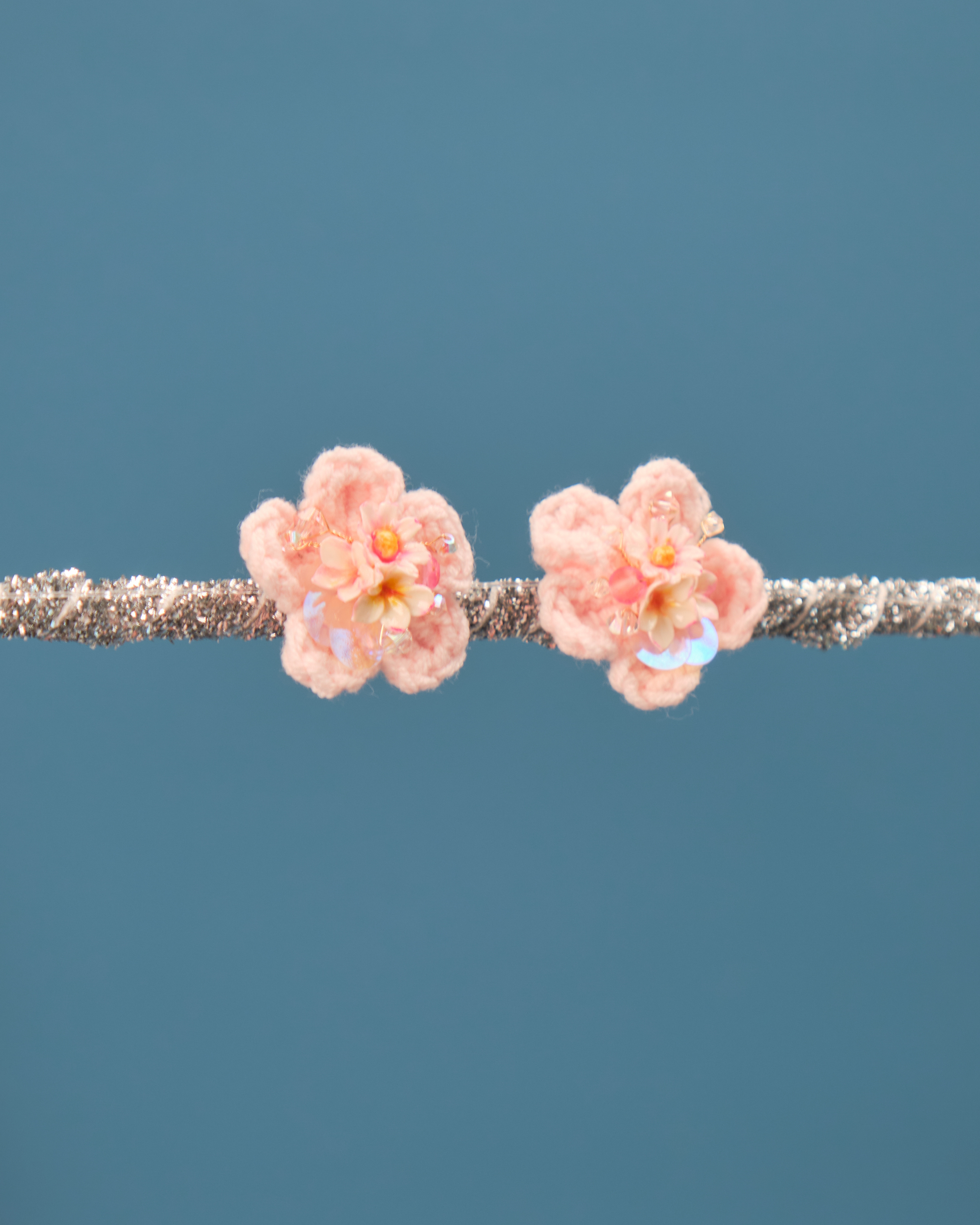 11525 勾織蕾絲花束S925耳環