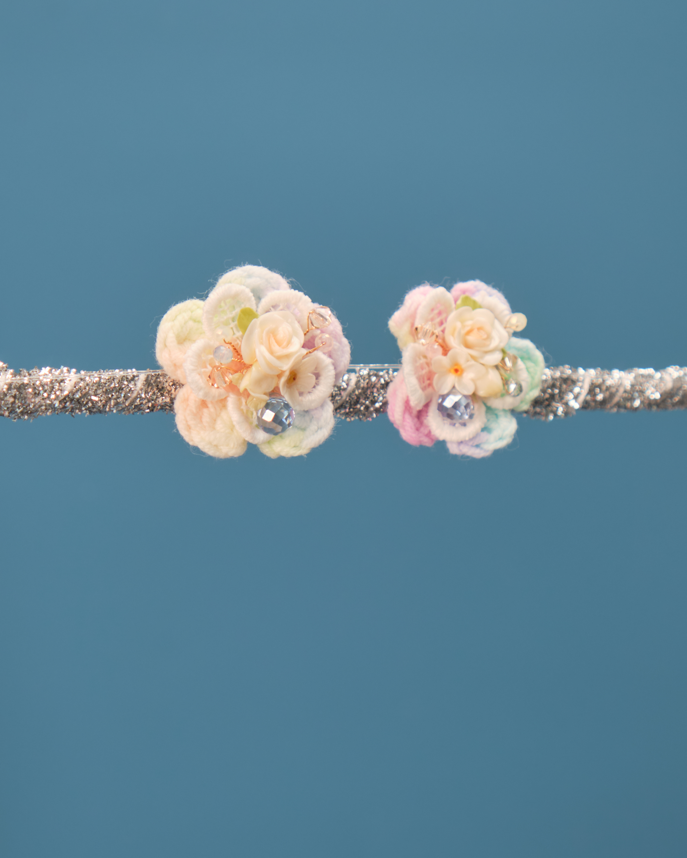 11523 勾織蕾絲花束S925耳環