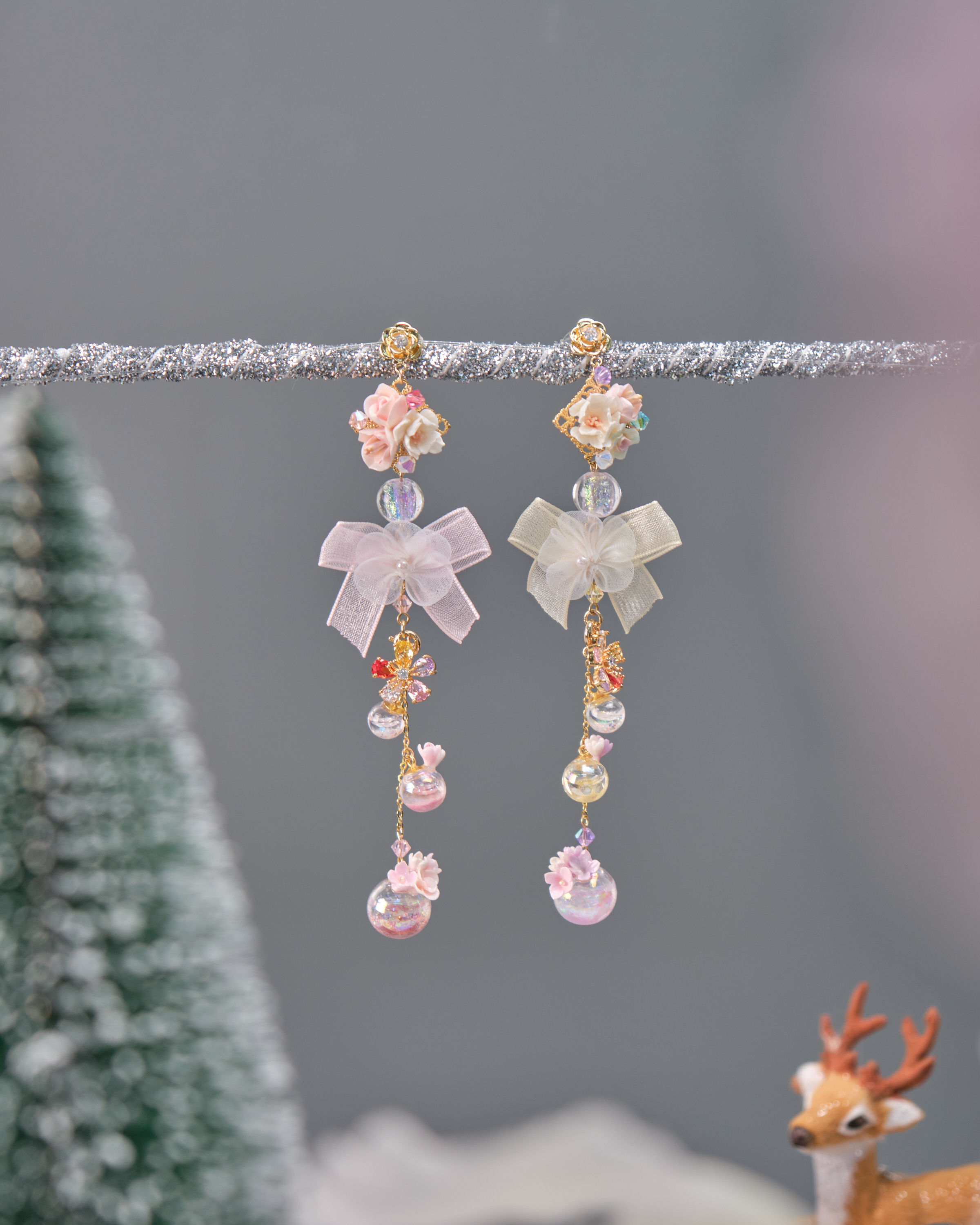 11536 鴛鴦糖果兩用S925長耳環