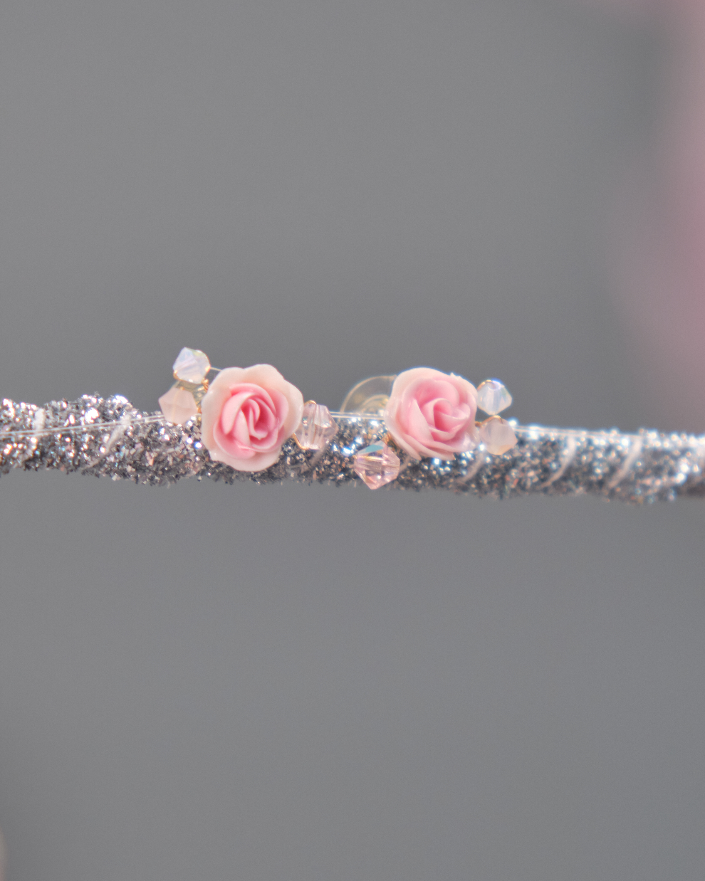 11529 迷你絲帶手棒花2合1 S925耳環