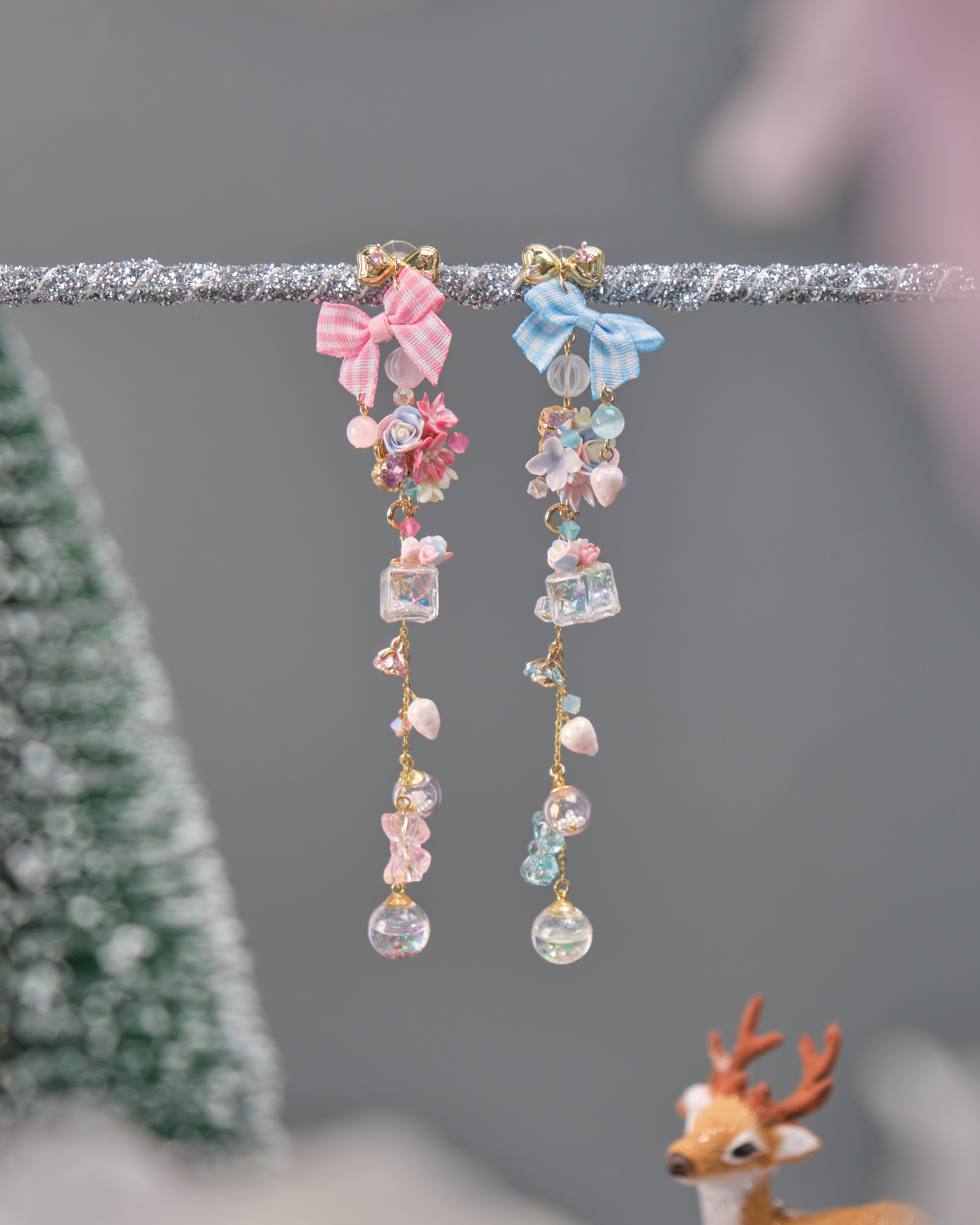 11539 鴛鴦糖果兩用S925長耳環