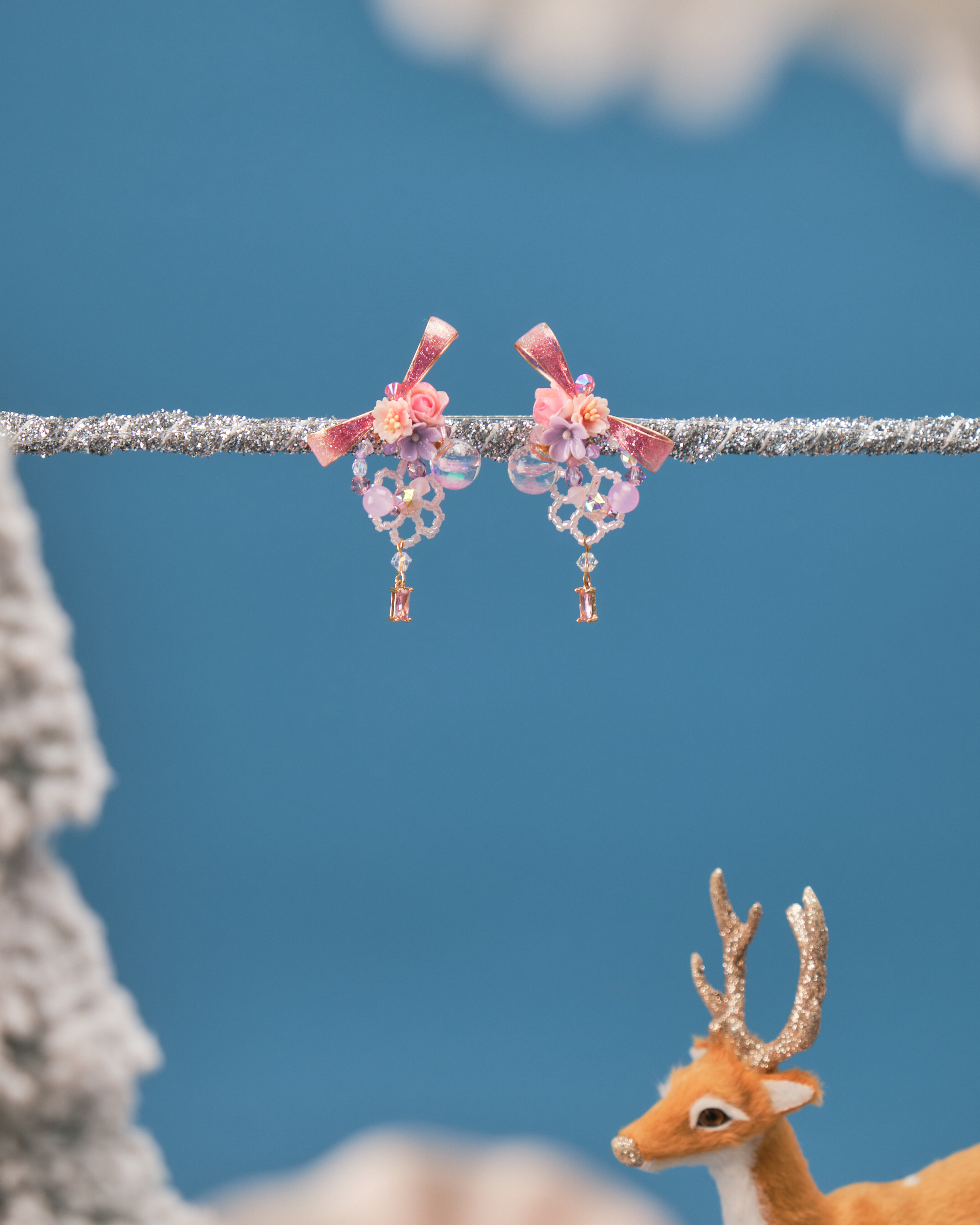 11521 閃爍銅線絲帶S925短耳環