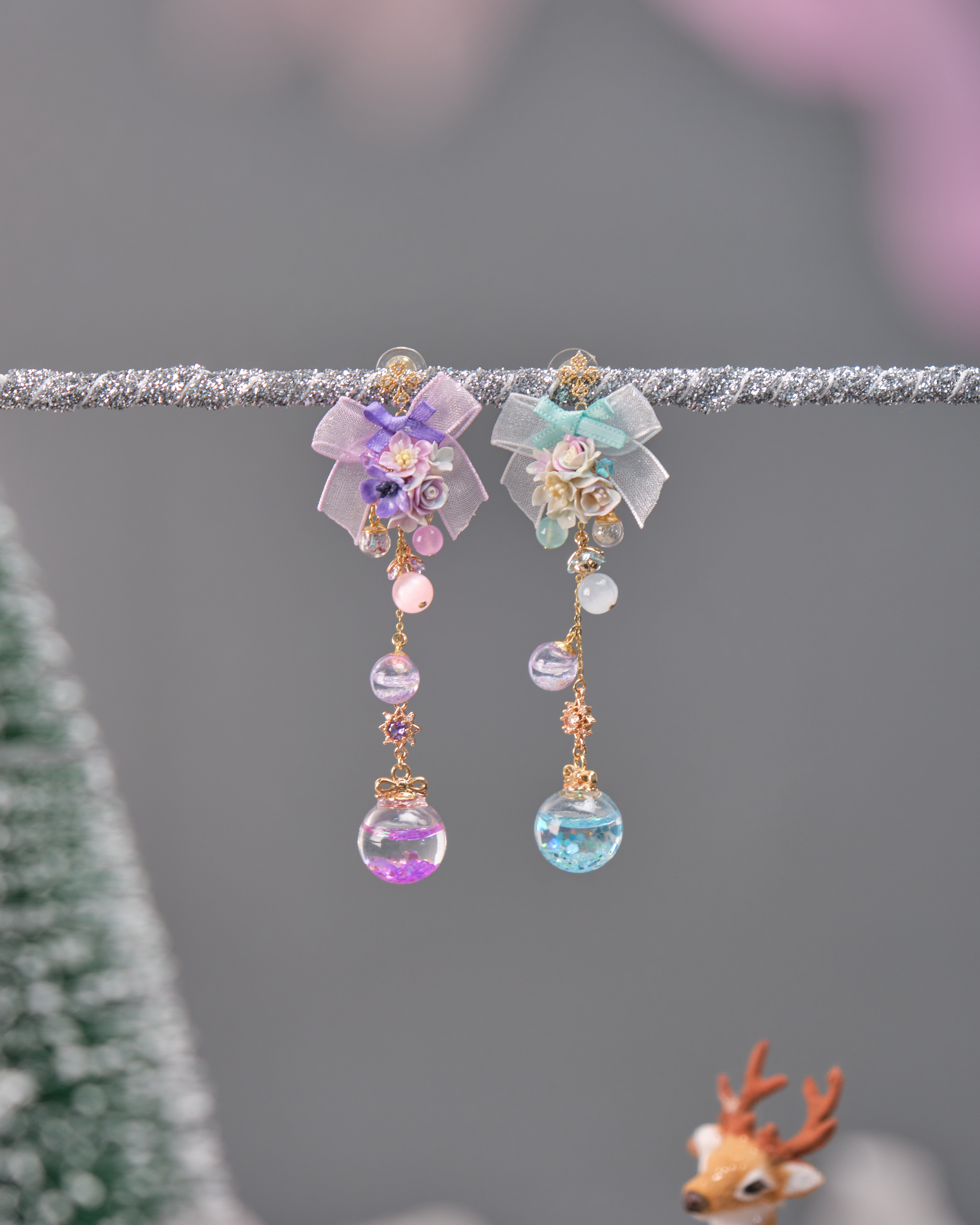 11540 鴛鴦糖果S925長耳環