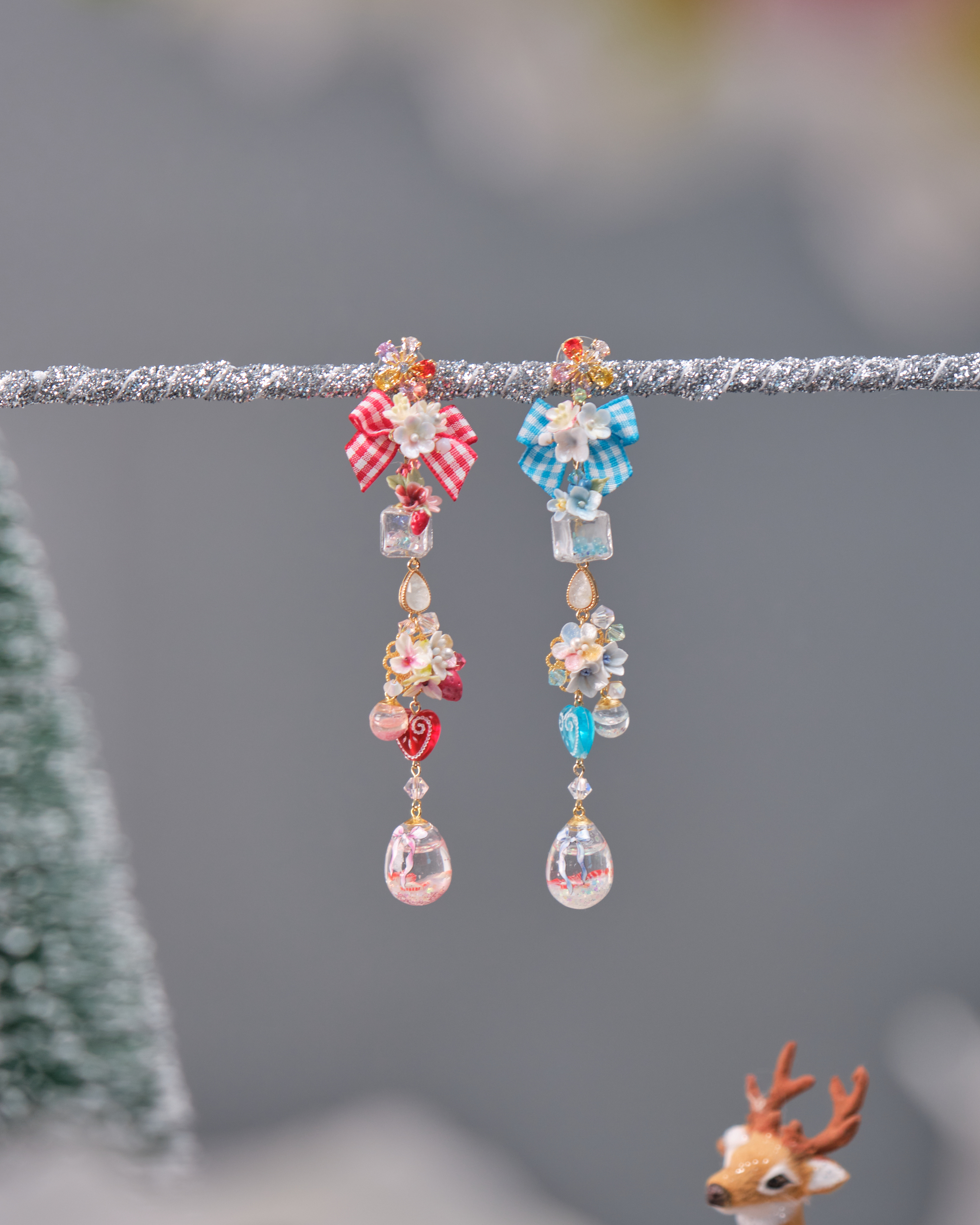 11541 鴛鴦糖果兩用S925長耳環