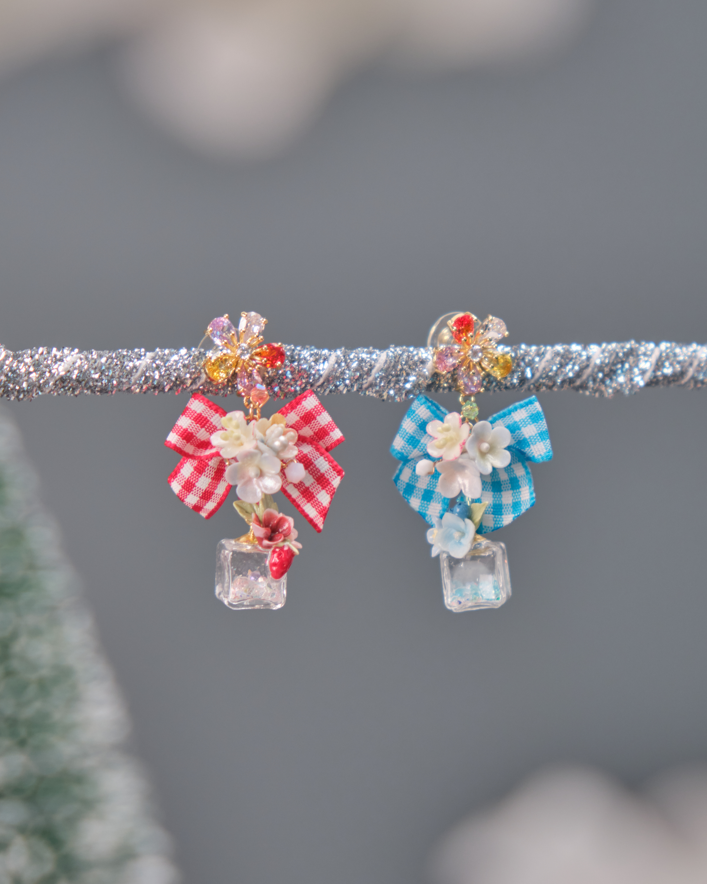 11541 鴛鴦糖果兩用S925長耳環